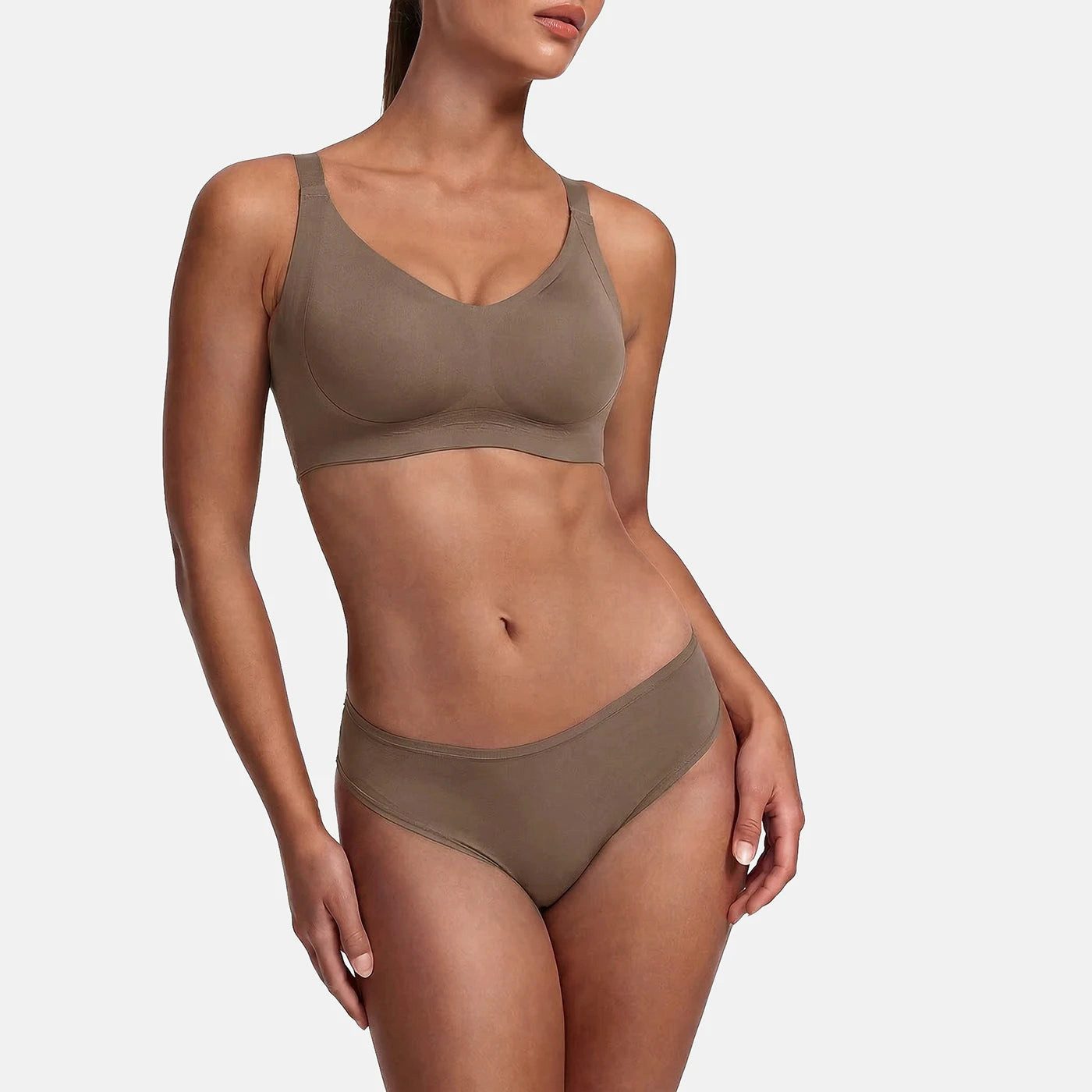 cfab (creamy fabrics) Bügelloser BH Seamless Compact Push-Up BH-Caramel-M (1-tlg)