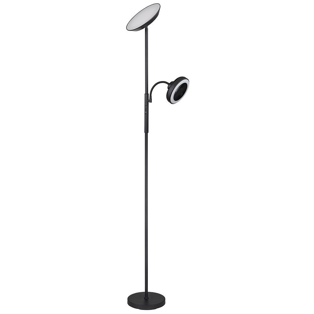 Stehlampe, Globo 178cm H LED LED Touchdimmer fest Tageslichtweiß, LED-Leuchtmittel Neutralweiß, Warmweiß, Kaltweiß, Deckenfluter verbaut, schwarz Wohnzimmerlampe Stehlampe