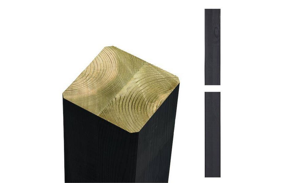 PLUS Umleimer Plus Pfosten Cubic 369 cm 90 x 90 mm schwarz