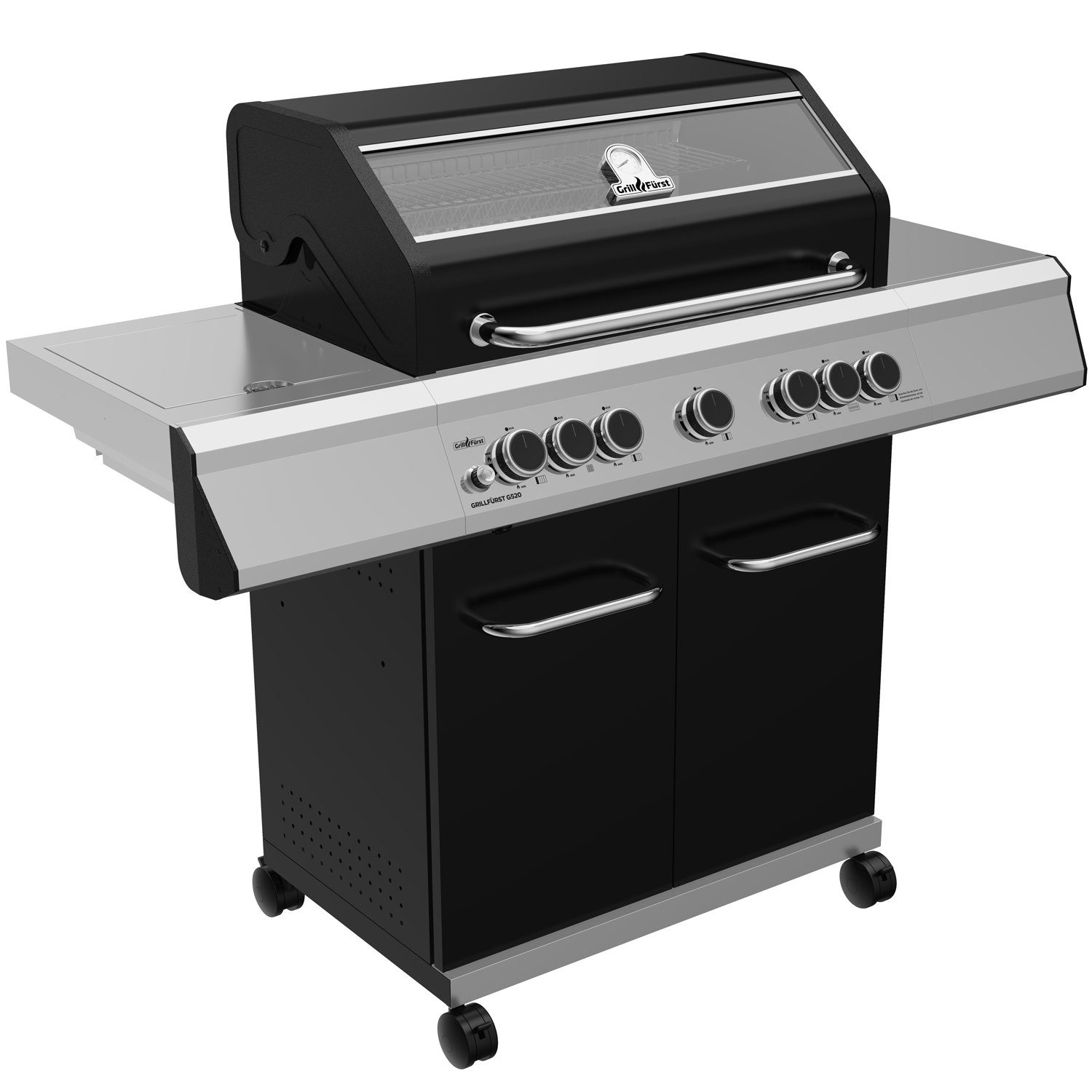 Grillfürst Gasgrill Grillfürst G520E 5-Brenner Gasgrill mit Hochtemperaturbrenner