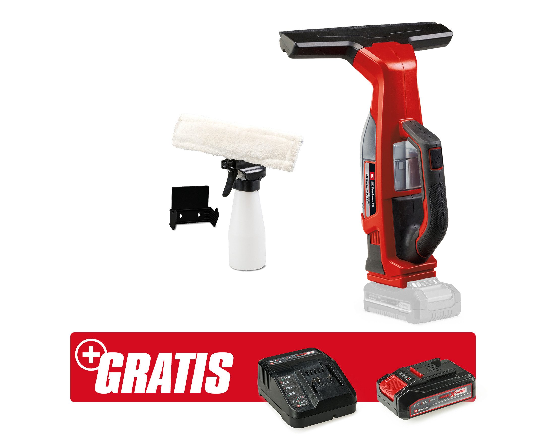 Einhell Akku-Fensterreiniger BRILLIANTO, inkl. Akku