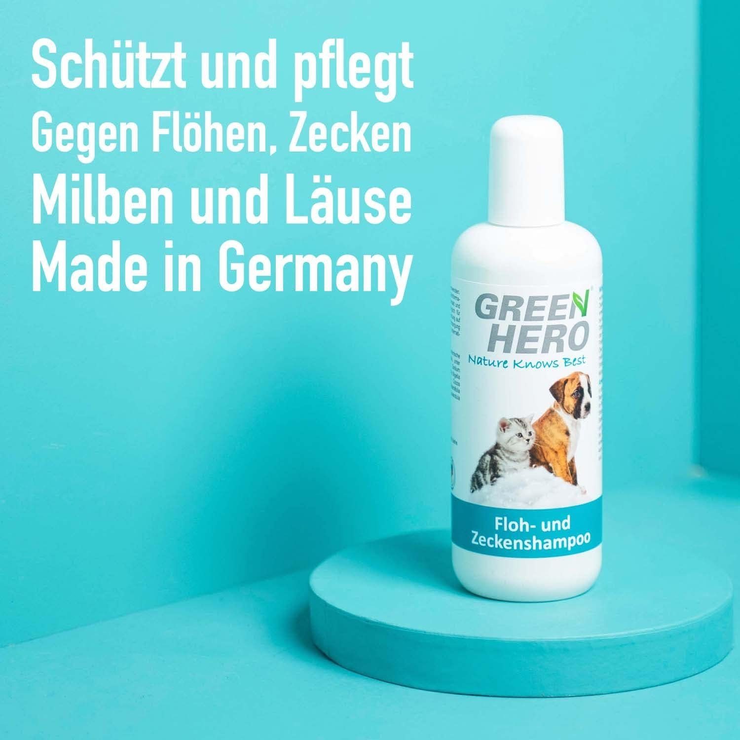 Thumbnail - GreenHero Tiershampoo Floh- und Zeckenshampoo für Hund & Katze, 250 ml