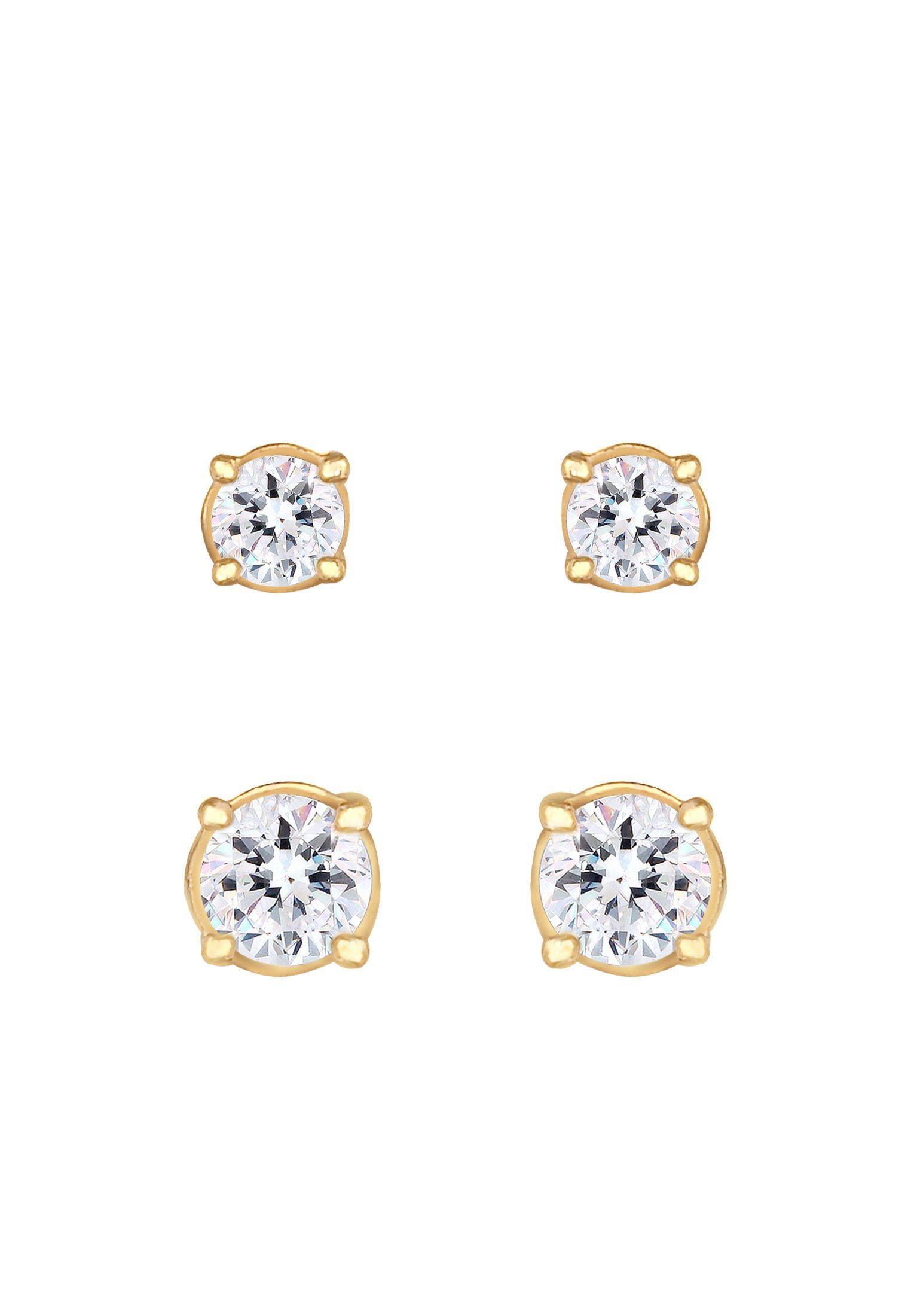 Elli Ohrring-Set Ohrstecker 2er Set 925 Sterling Silber, mit Kristallen von Swarovski®