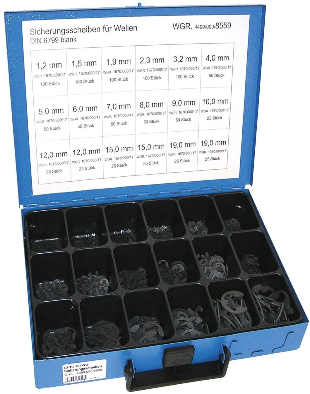 Werkstatt-Set Dresselhaus Sortiiment Sicherungs Scheiben Feder-Scheiben 975tlg 8559