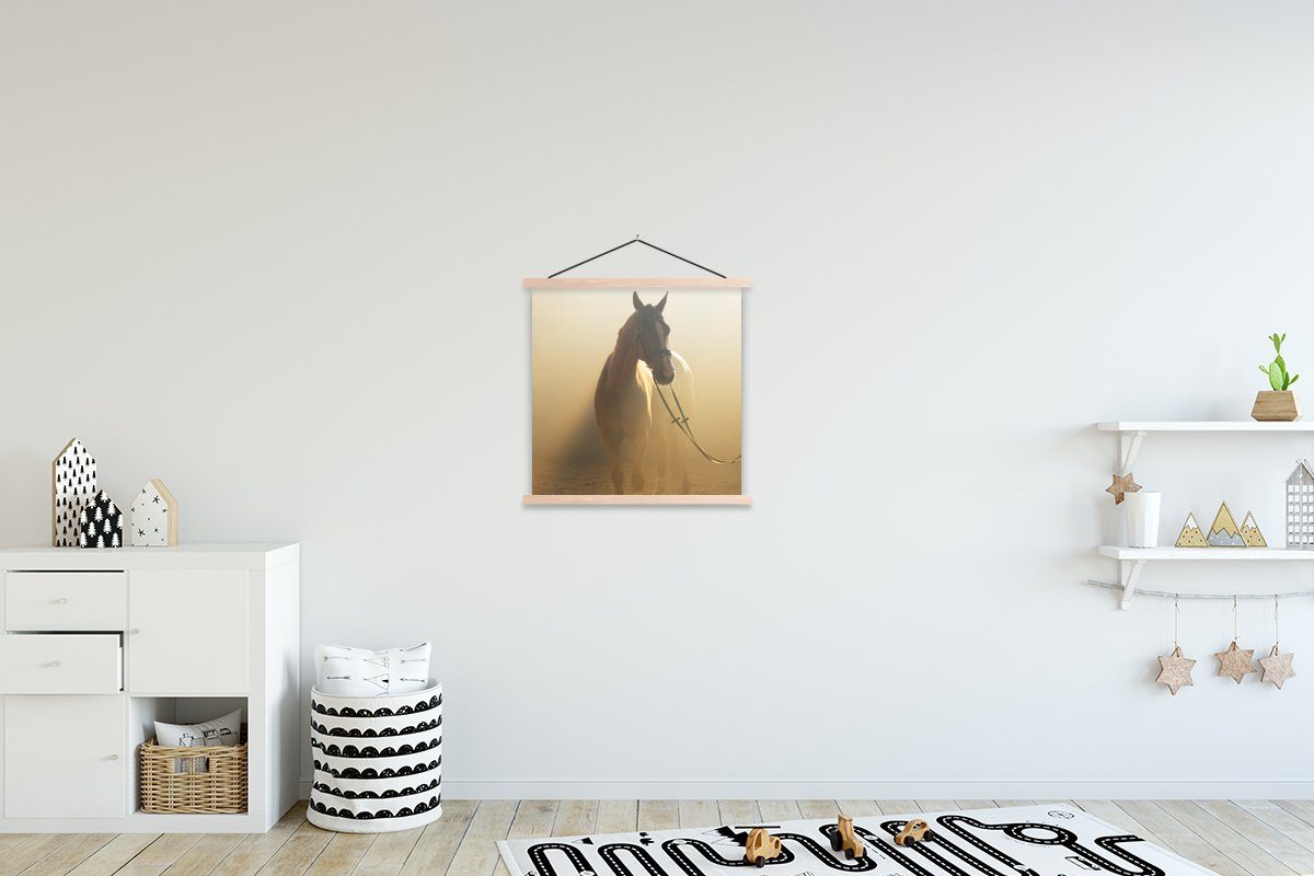 MuchoWow Poster Pferd - Licht - Sand, (1 St), Posterleiste, Textilposter für Wohnzimmer, Bilderleiste, Magnetisch | Poster