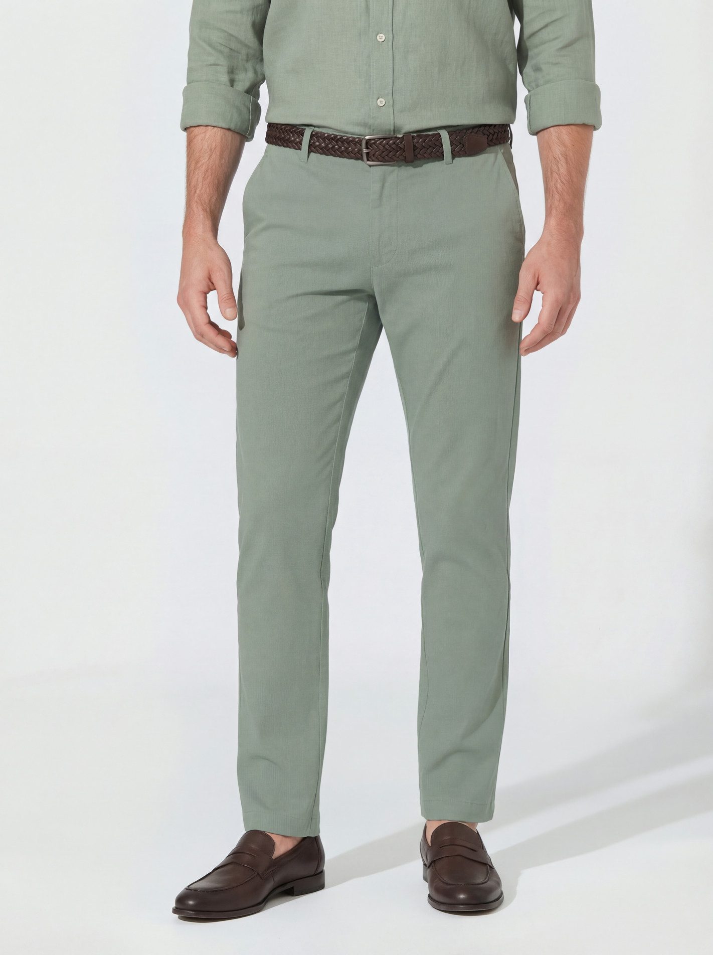 Hiltl Chinos Taura Chino Hose Herren Slim Fit Essential Chino, salbei, 25 Baumwollhose mit Stretch, Chino für Business Casual, Büro und Freizeit