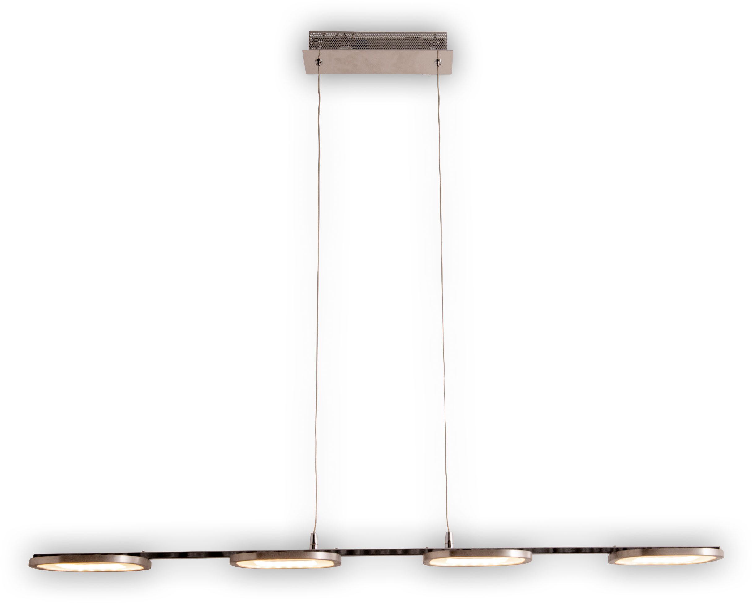 näve LED Pendelleuchte Beam, LED fest integriert, Warmweiß, 4 Brennstellen, Höhe 150cm, Länge 100cm, warmweißes Licht