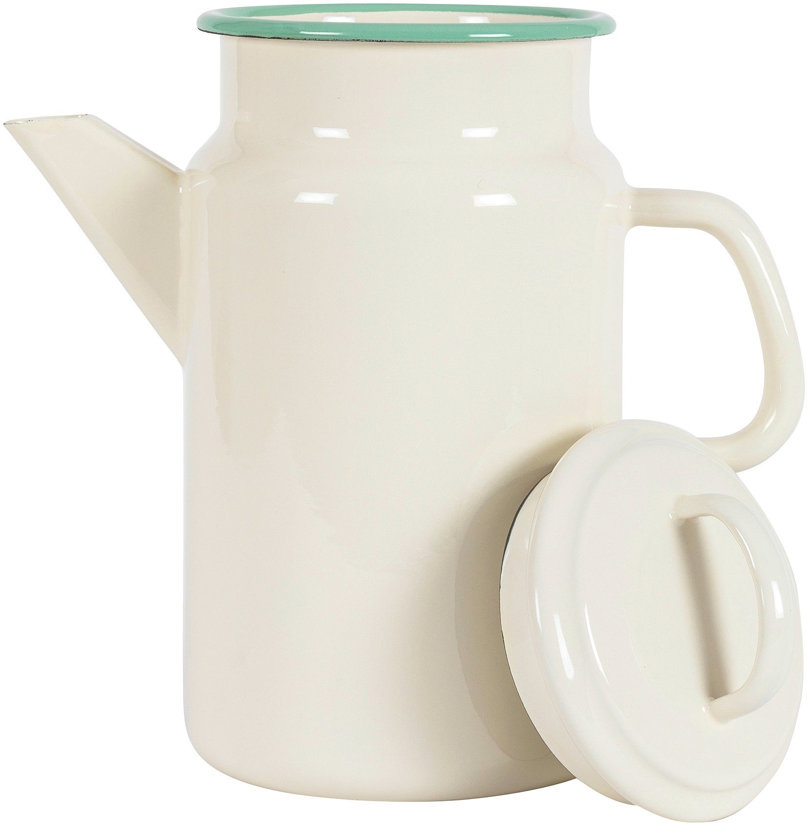 KOCKUMS® Teekanne Jernverk, vereint Teekanne l, Nachhaltigkeit und in Emaille, beige Retro-Design 2 einer