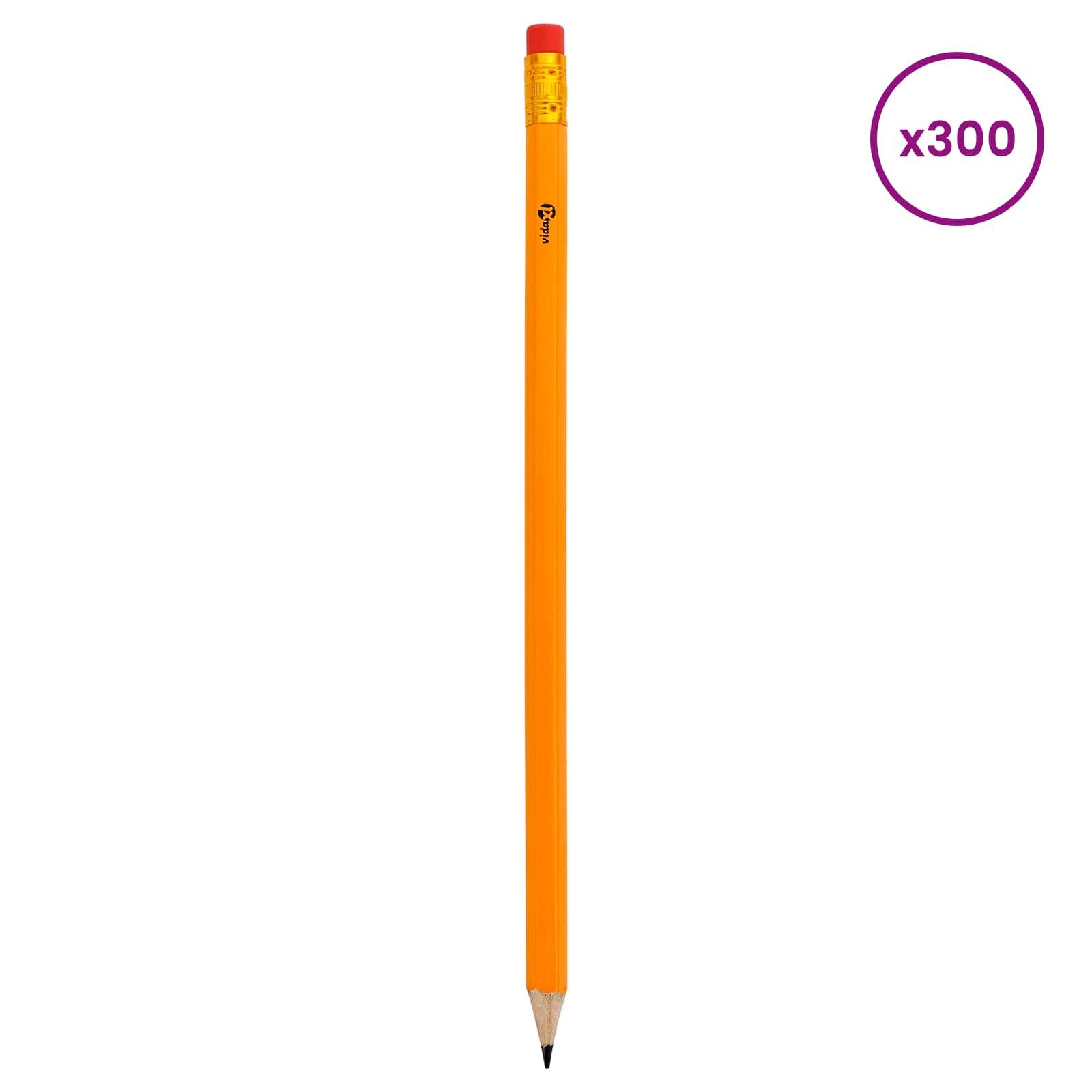 vidaXL Bleistift HB Bleistifte Ø 0,7 x 18,5 cm Gelb Massives Poplar Holz, (300-tlg)