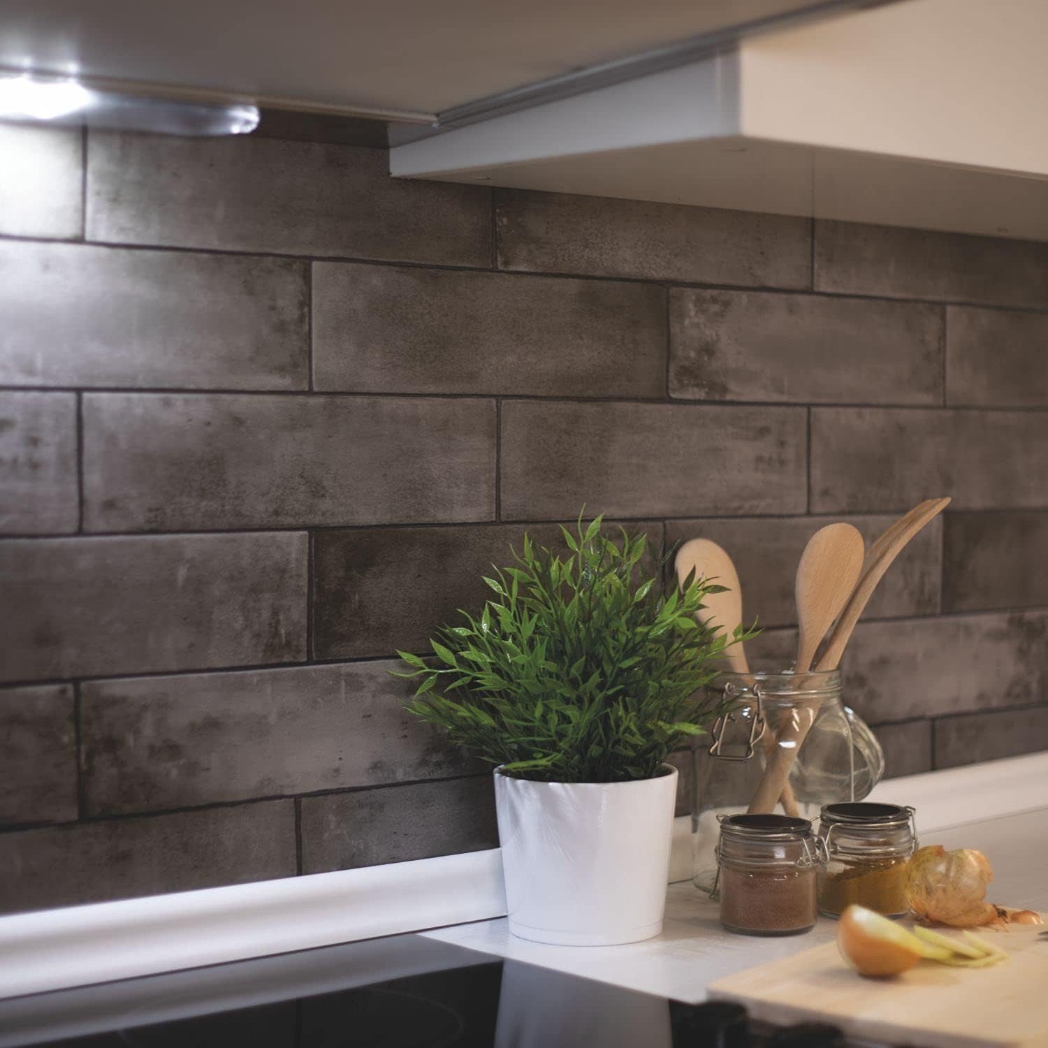 d-c-wall® 3D-Tapete Steinoptik 4,80€/m² PVC Wandbelag Steintapete als Deko & Spritzschutz, Spürbar geprägte Oberfläche, Steinoptik, (400 x 67,5cm - Länge x Breite), sehr lichtbeständig, abwischbar & stoßfest