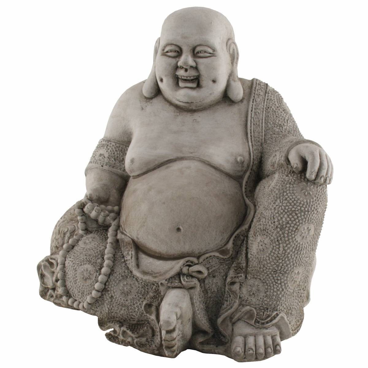 Gewand (Stück) cm, ca. 440s reich mit 440s Buddha H Gartenfigur verziertem lachender 26