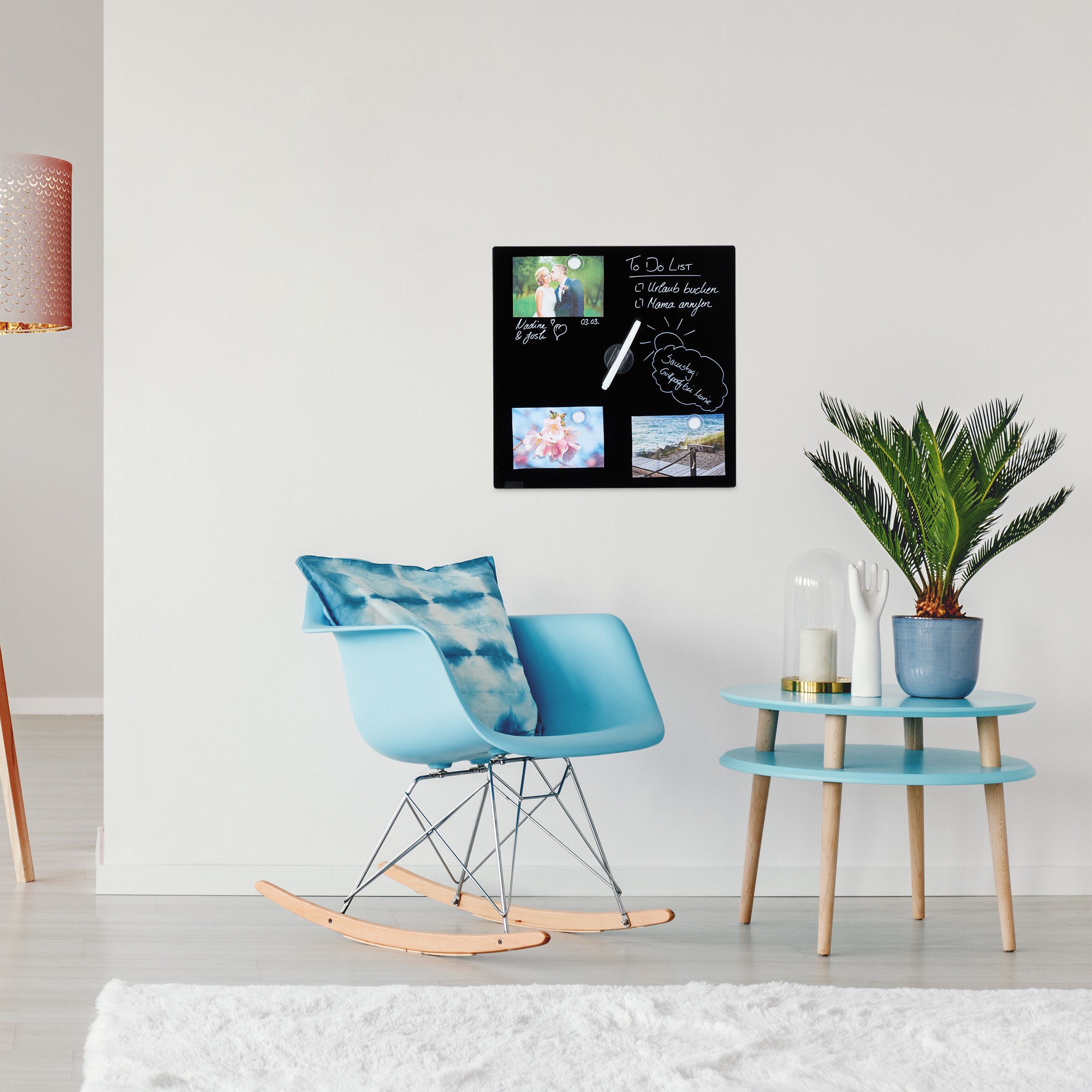 relaxdays Magnettafel Schwarze Magnettafel aus Glas, günstig online kaufen