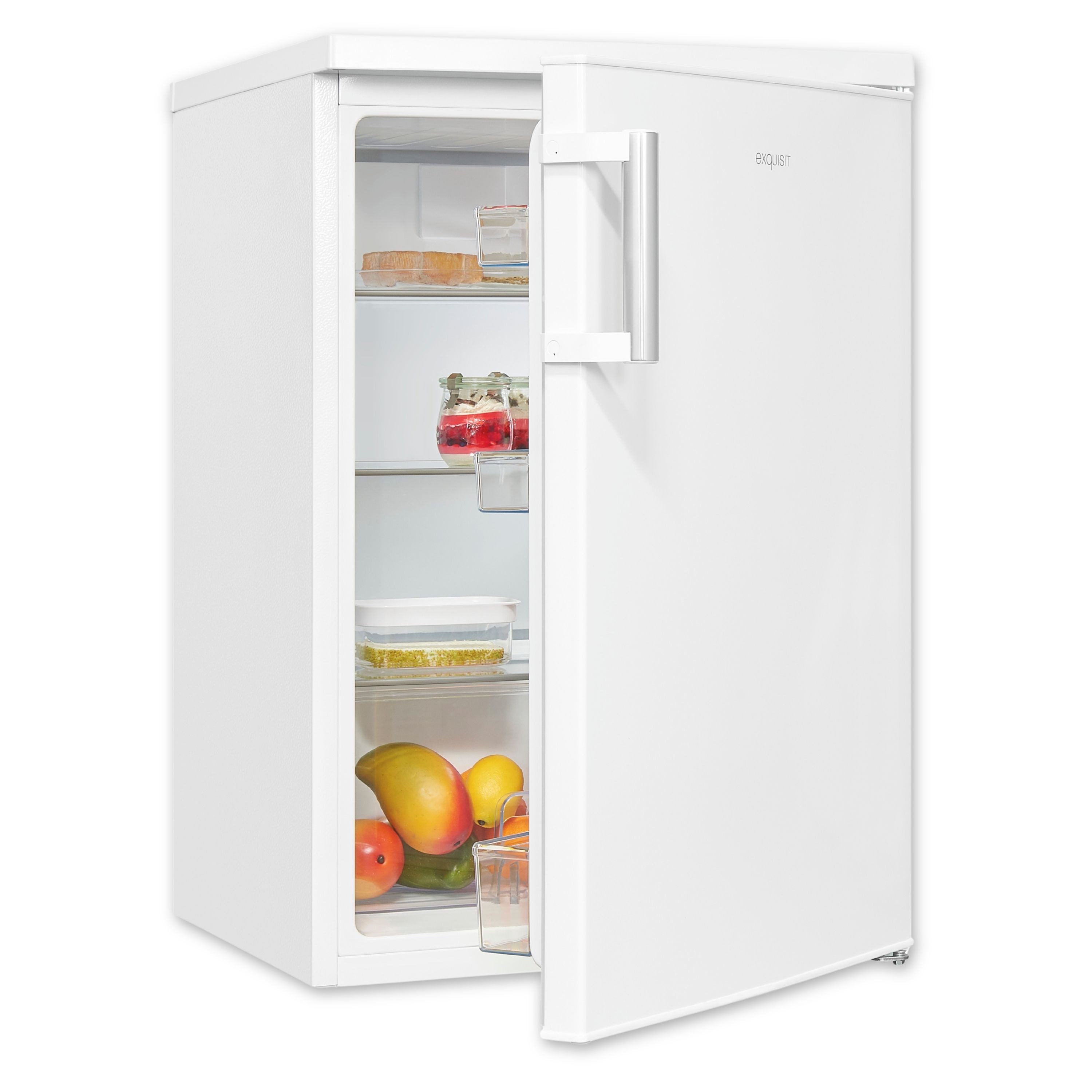 exquisit Vollraumkühlschrank KS516-V-H-010E weiss, mit praktischem Griff, LED-Licht
