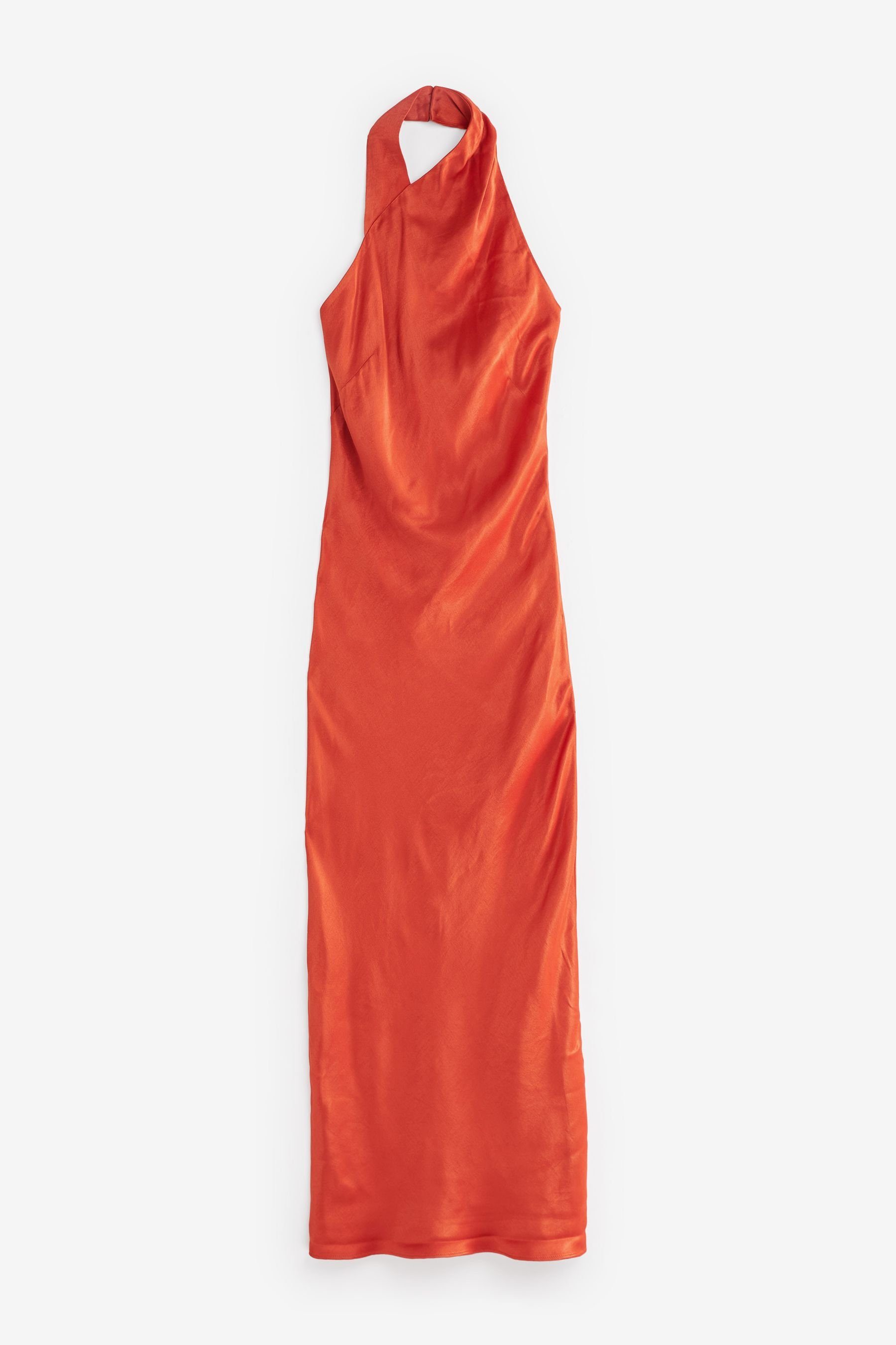 Next Midikleid Satin-Midikleid Orange Rust (1-tlg) mit Rochelle Neckholder