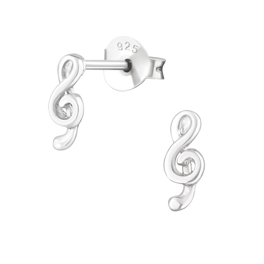 BUNGSA Ohrring-Set Ohrstecker Notenschlüssel aus 925 Silber Damen (1 Paar (2 Stück), 2-tlg), Ohrschmuck Ohrringe