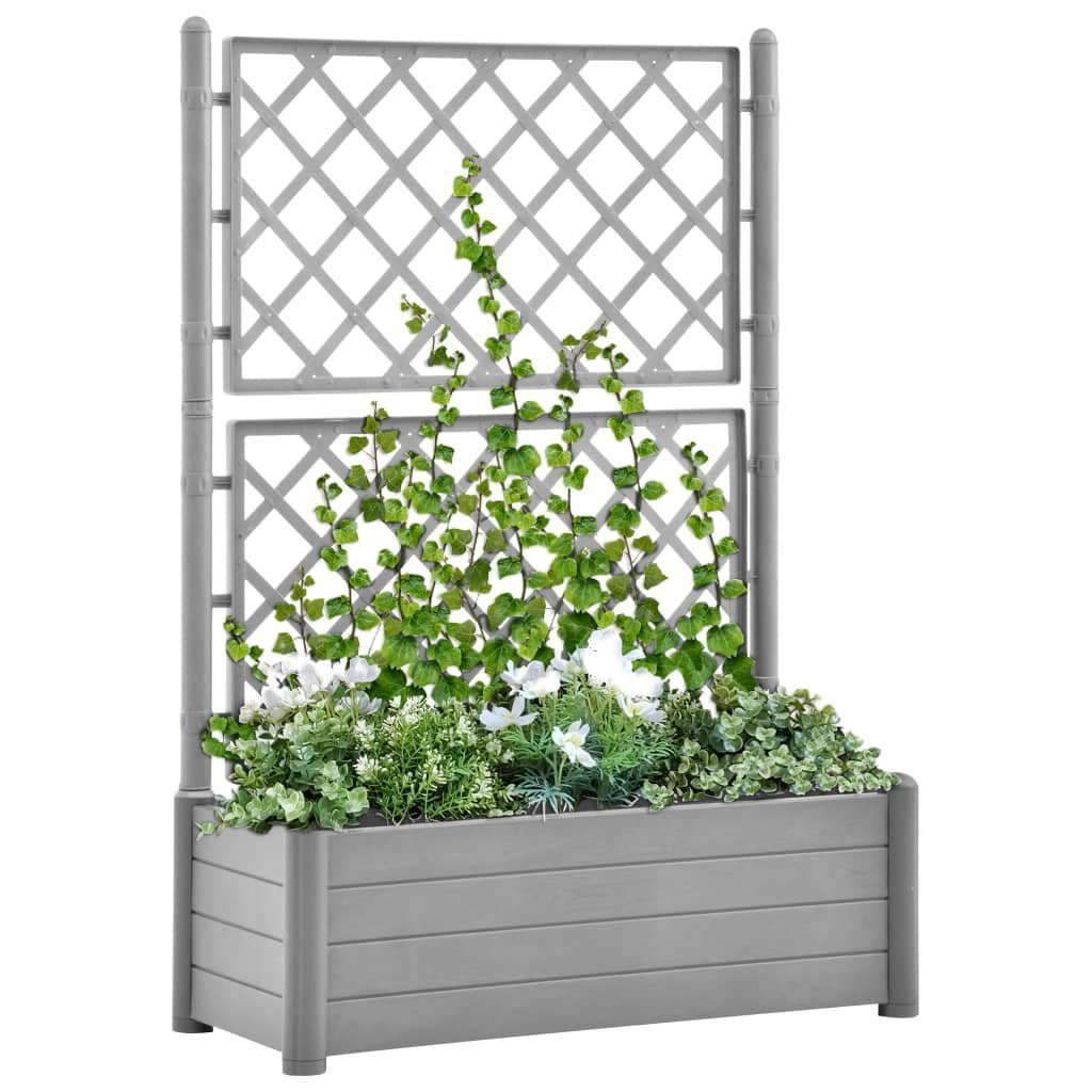 DOTMALL vidaXL Blumentopf Pflanzkübel mit Spalier 100x43x142 cm PP Steingrau (1 St)