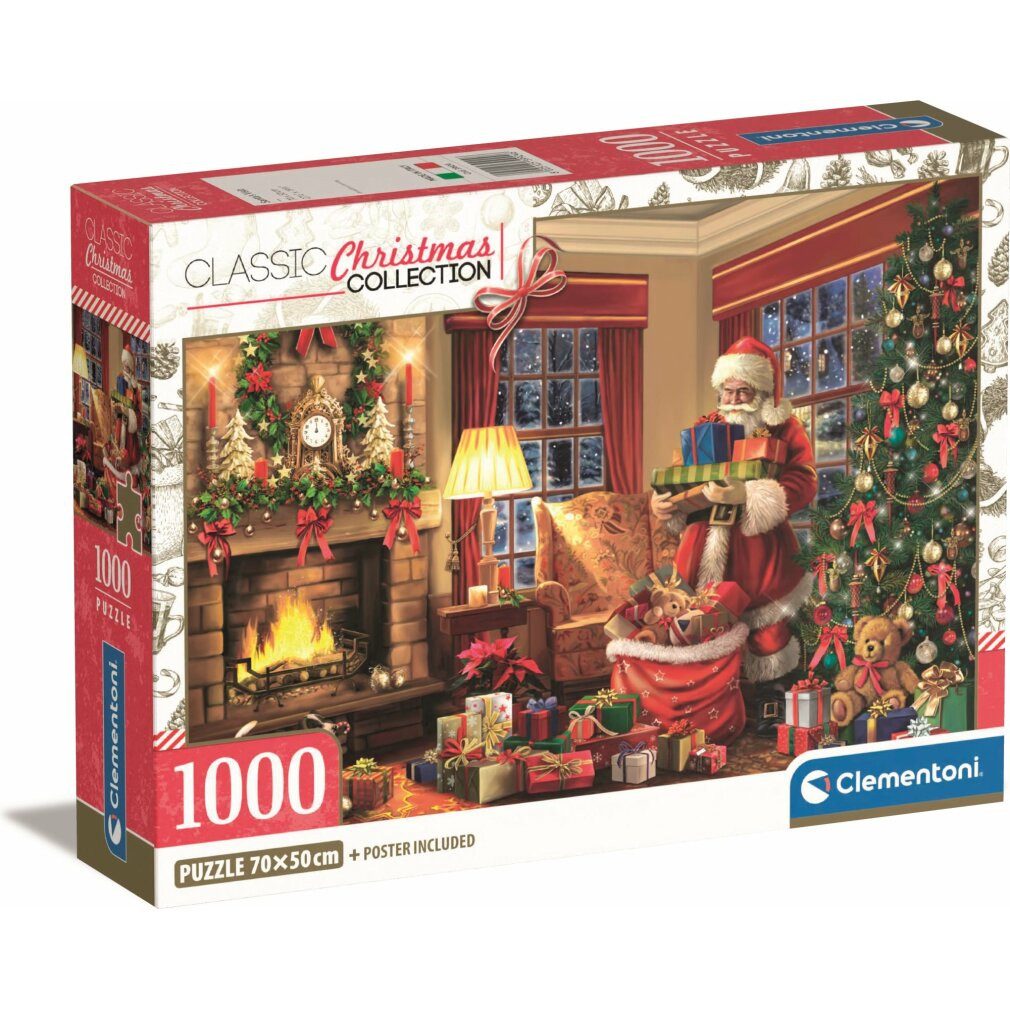Clementoni® Puzzle CLEMENTONI Der Besuch des Weihnachtsmanns Puzzle 1000 Te günstig online kaufen