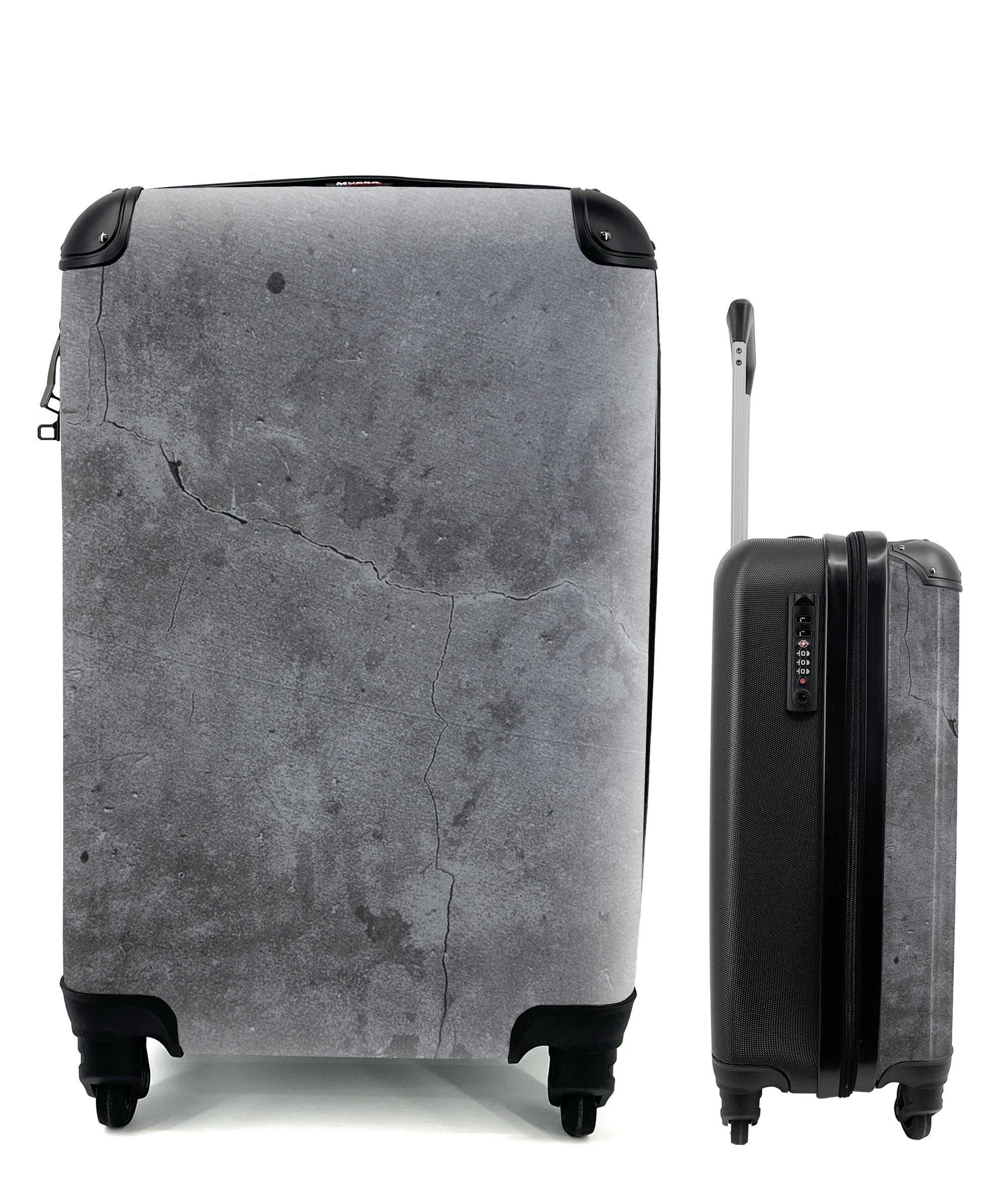 Handgepäck Trolley, mit Grau Retro, Reisekoffer rollen, Beton - - Rollen, - - Industriell Ferien, Reisetasche für 4 MuchoWow Handgepäckkoffer Schiefer