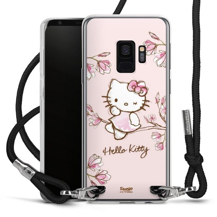 DeinDesign Handyhülle Hello Kitty Fanartikel Hanami Hello Kitty - Magnolia Samsung Galaxy S9 Handykette Hülle mit Band Case zum Umhängen