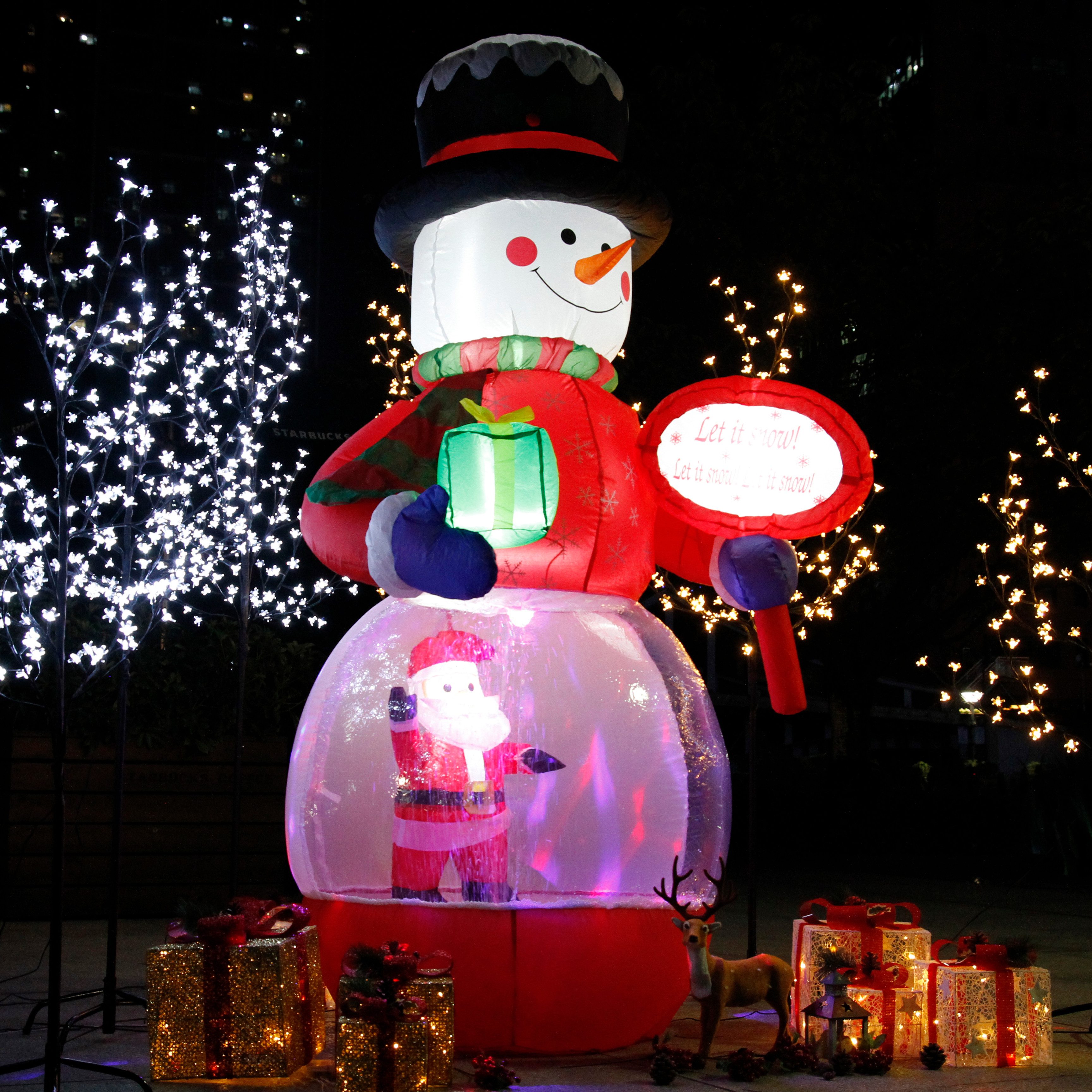 Schneemann Led selbstschneiender Schneemann mit Schneefall Beleuchtet Aufblasbar