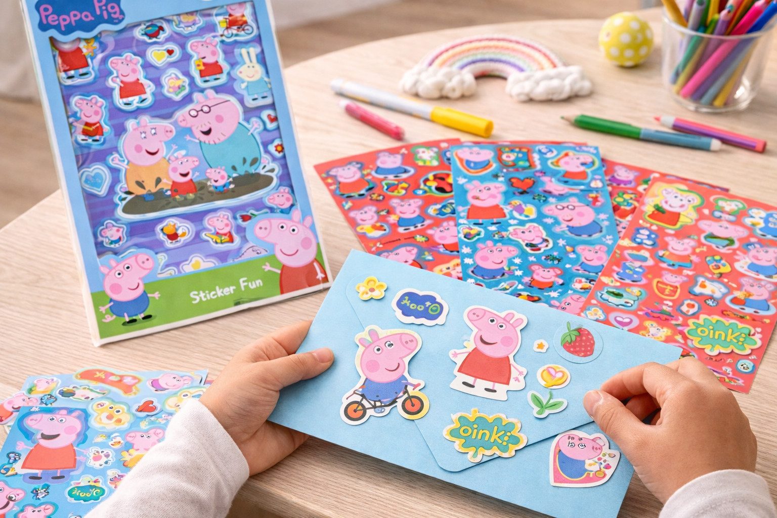 Peppa Pig Sticker Peppa Pig Sticker Aufkleber Buch Peppa Wutz,Georg Pig 8 Seiten, (Set 1-tlg), Großes Sticker-Set für Kinder – viele bunte Motive & Figuren