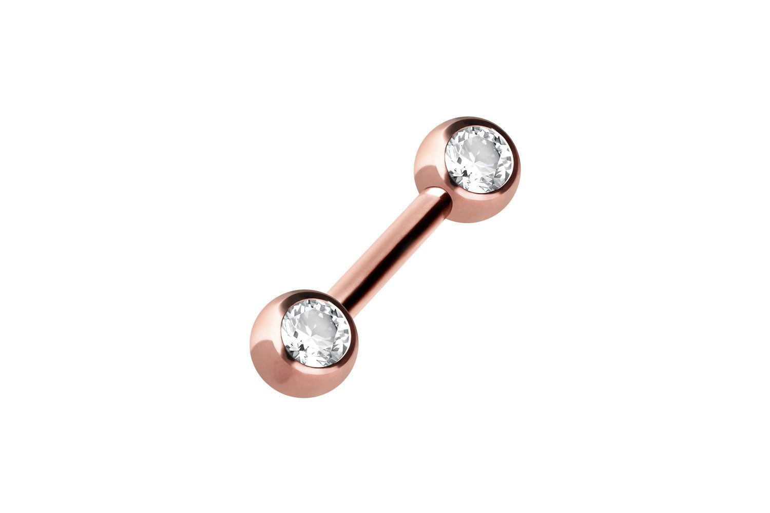 PIERCINGLINE Brustwarzenpiercing Chirurgenstahl Barbell SEITLICHE KRISTALLE (Barbells, 1-tlg)