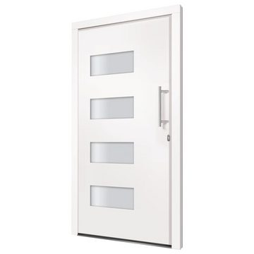 vidaXL Haustür Haustür Aluminium und PVC Weiß 100x200 cm Eingangstür Außentür Rechtsh