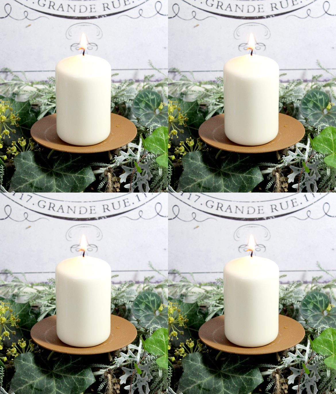 LB H&F Lilienburg Рождественский подсвечник 4er SET Adventskranz Deko Stecker für Kerzen Stumpenkerzen (Kerzenstecker Торшеры Kerzenteller Kerzentülle Kerzenpik Kerzenpic Kerzenpics Kerzenpik Adventsdeko selber basteln binden gestalten Dekorationsmateriel Befestigung braun Metallstecker ROSTOPTIK groß 10 cm)