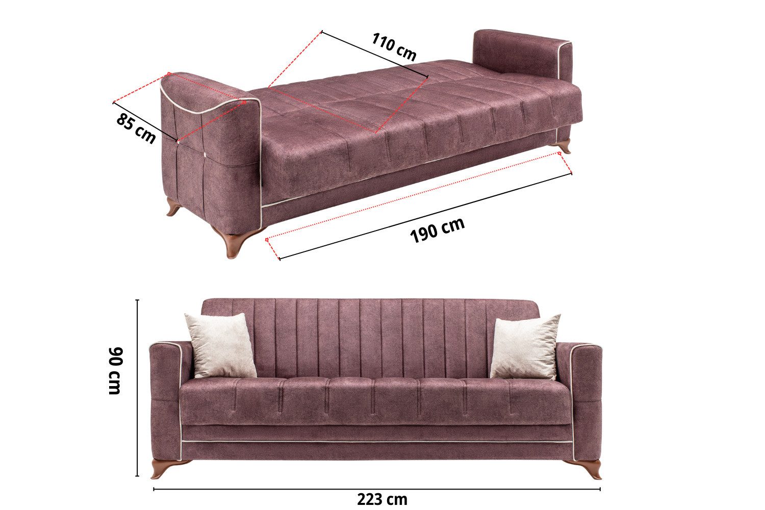 gowoll 3-Sitzer Sofa mit Schlaffunktion und günstig online kaufen