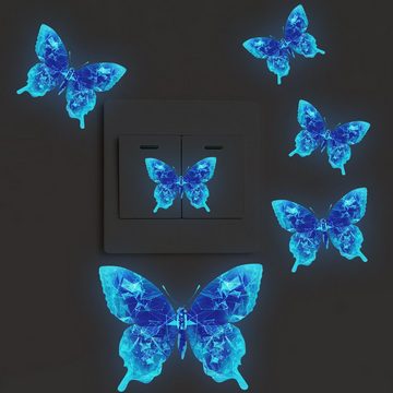 Fivejoy Wandtattoo Wandtattoo leuchtend Wandaufkleber Blau Schmetterling Wanddeko