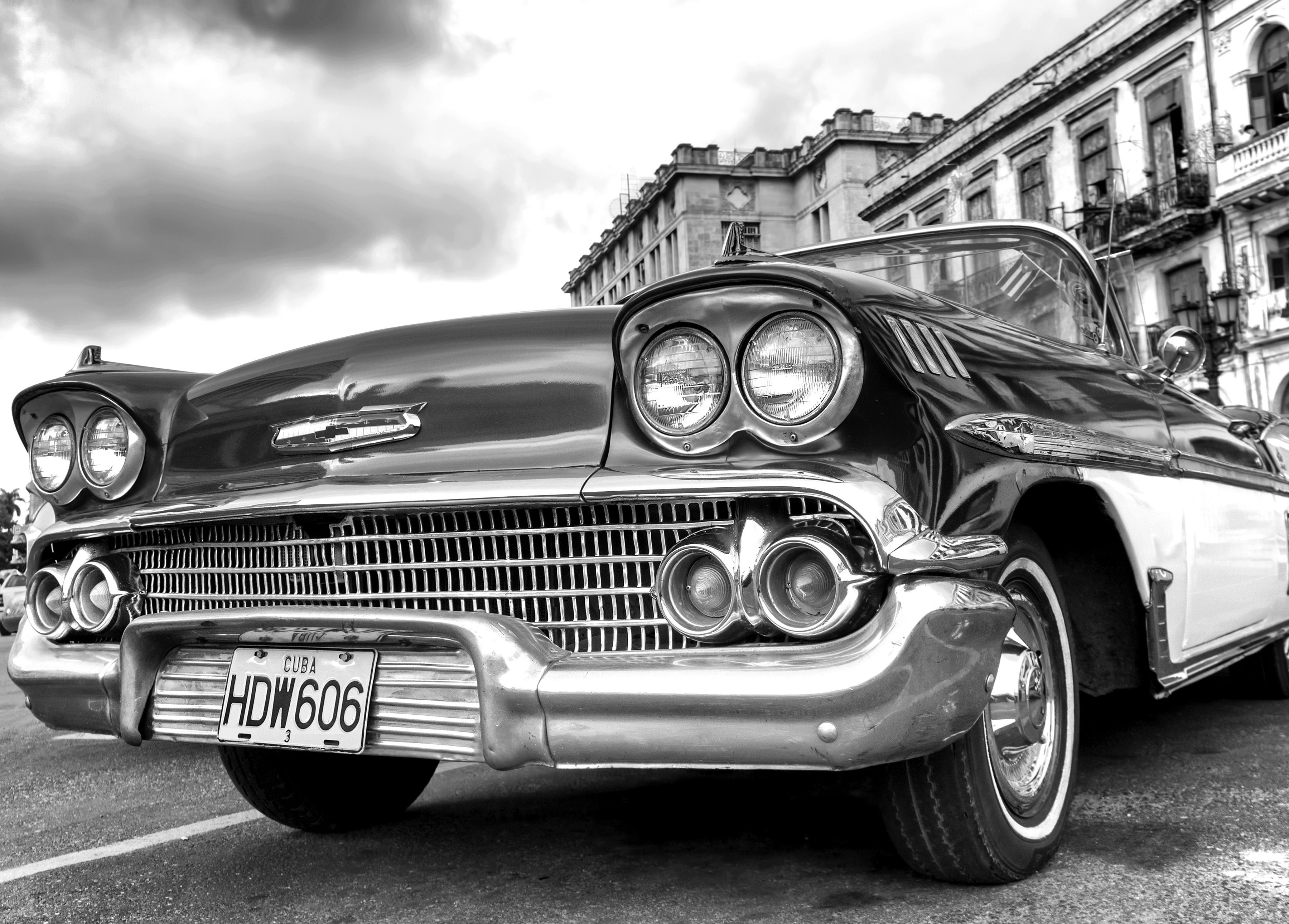 Fototapete Auto Schwarz & Weiß