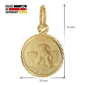 trendor Kette mit Anhänger Gold 333 Schutzengel mit vergoldeter Silberkette