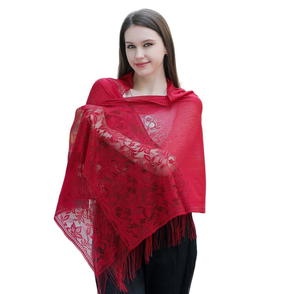 Zaewry Modeschal Stola Für Abendkleid Festlich Spitzenschal Mit Fransen, Für Sommer und Frühling