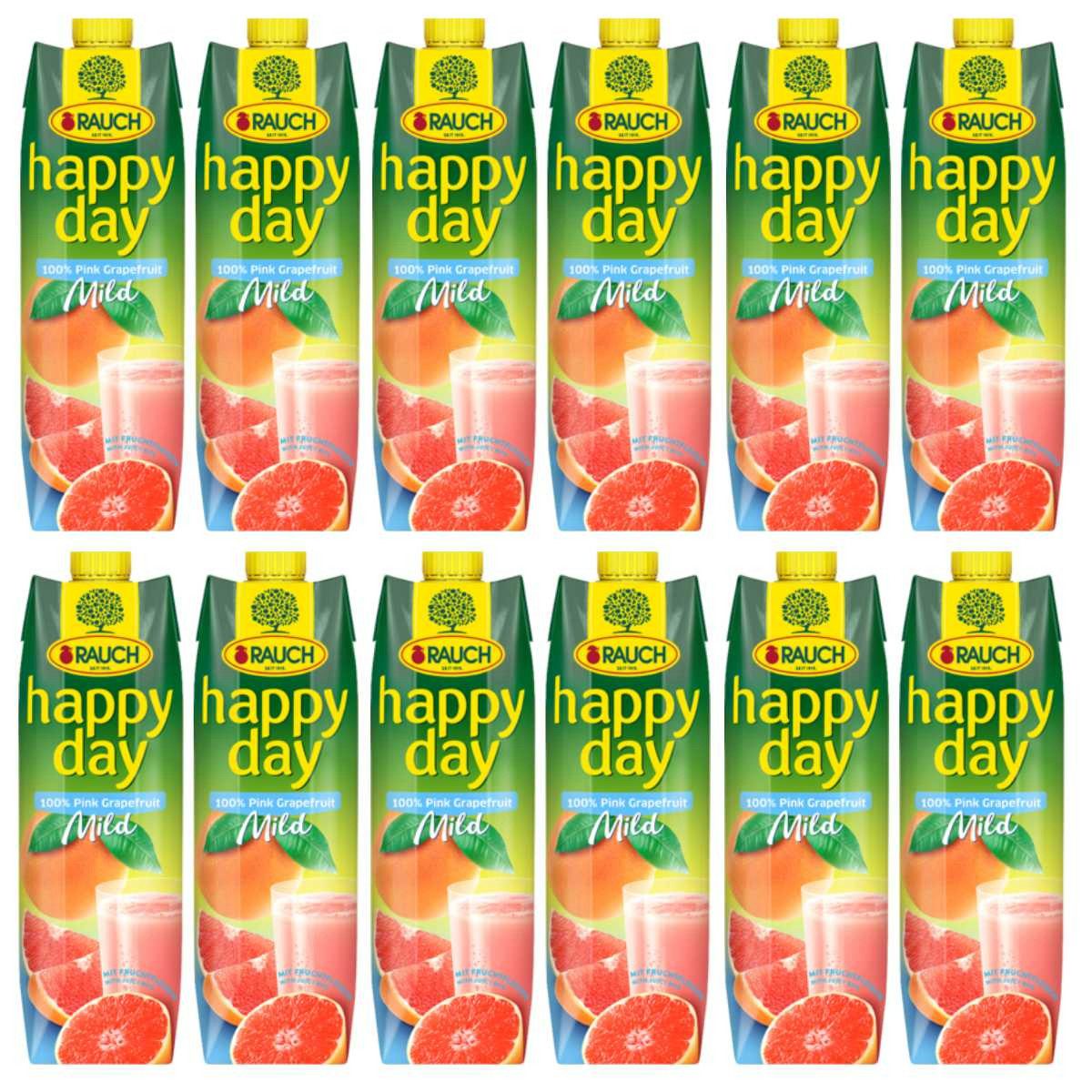 rauch Saft, Rauch Happy Day Pink Grapefruit mit Fruchtfleisch 1000ml 12er Pack