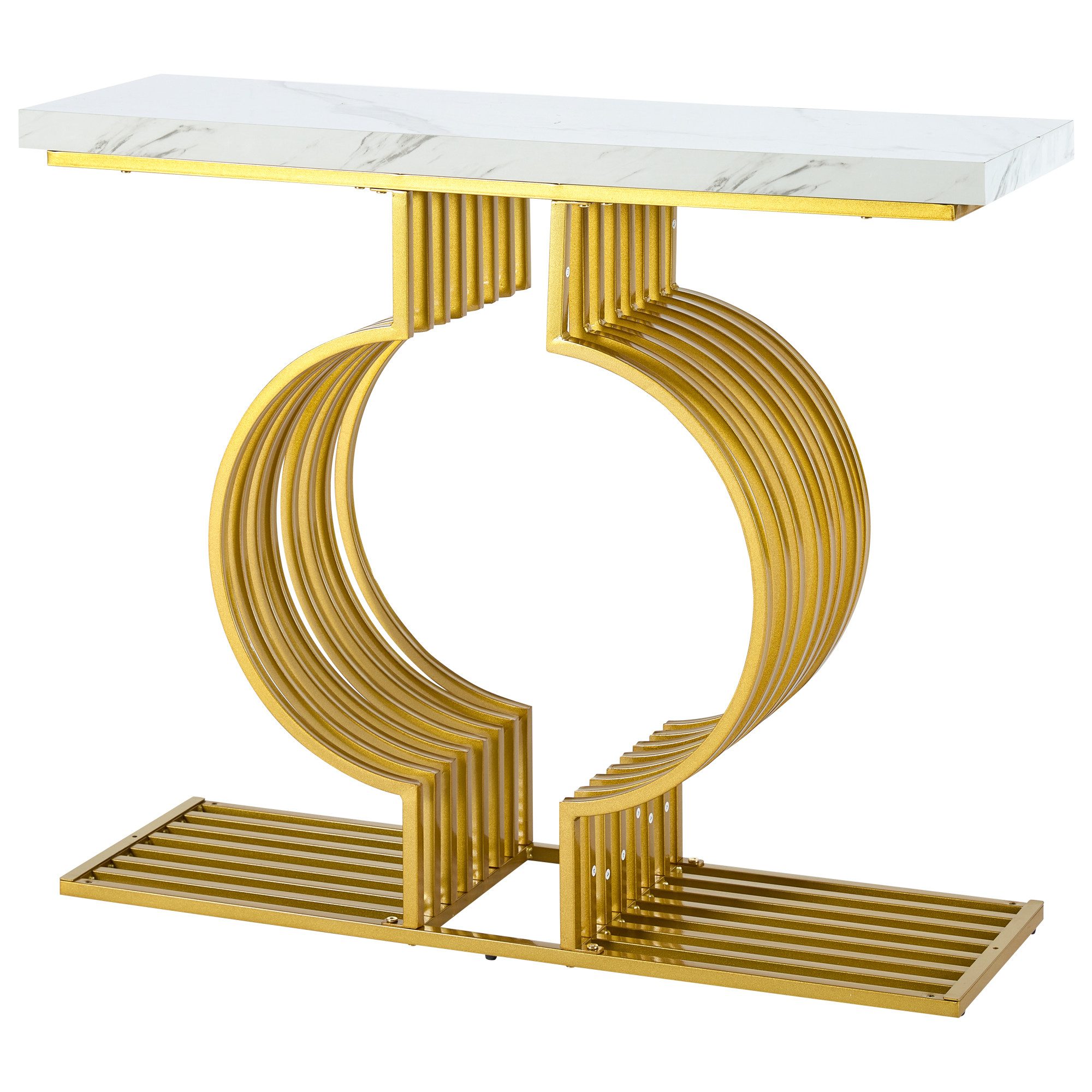 Merax Konsolentisch hochglanz mit goldenem Sockel günstig online kaufen