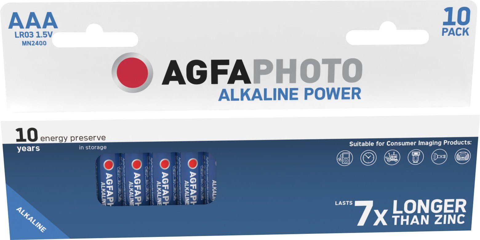 AgfaPhoto Agfaphoto Batterie Alkaline, Micro, AAA, LR03, 1.5V Power, Retail Bli Batterie