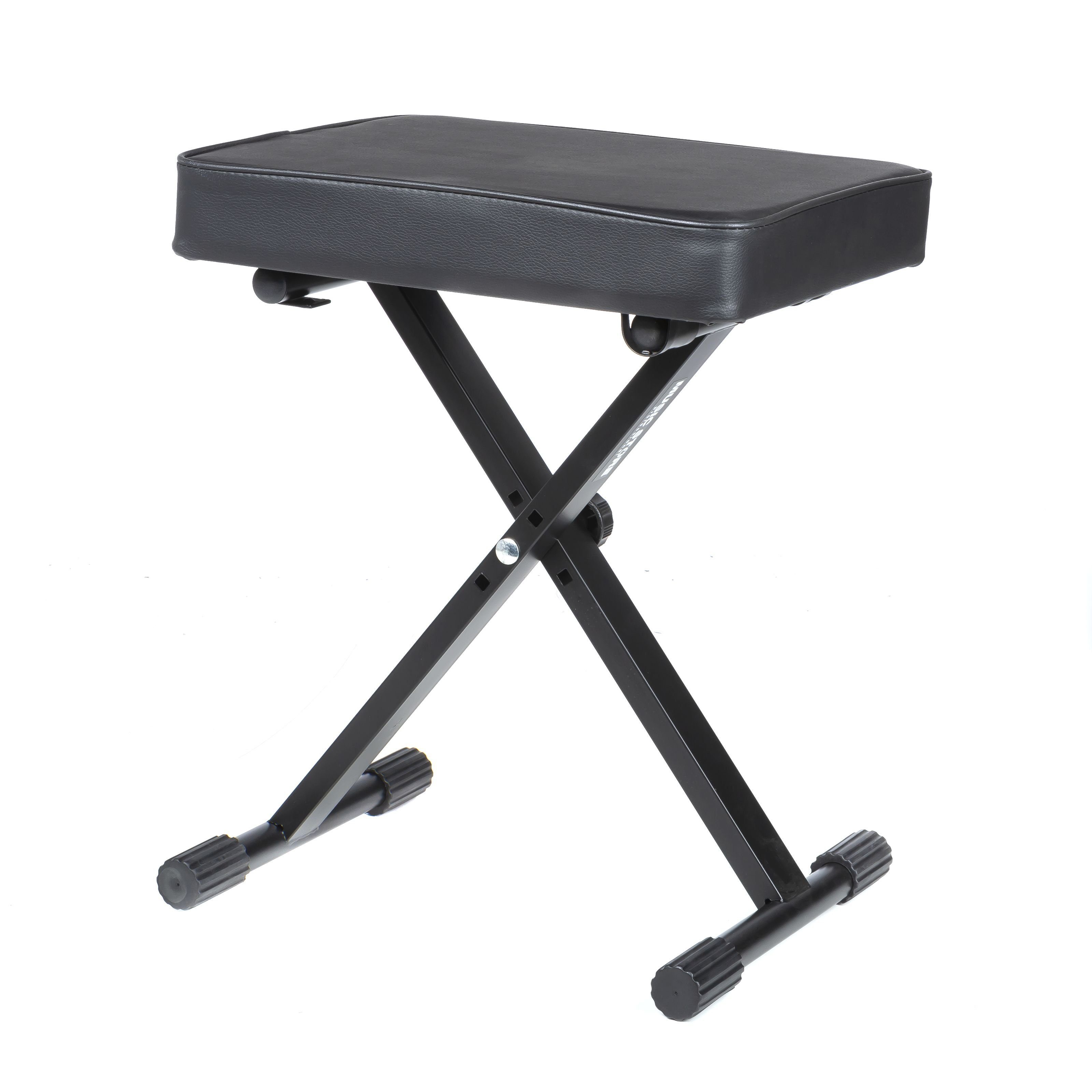 MUSIC STORE Klavierbank (BN-90 BK Klavierbank für Kinder Blitzschneller Aufbau Zusammenlegbar Gepolsterte Sitzfläche Variabel einstellbare Sitzhöhe, Sitzbänke, Keyboard-Bänke), Klavierbank für Kinder, Zusammenlegbare Klavierbank, Gepolsterte