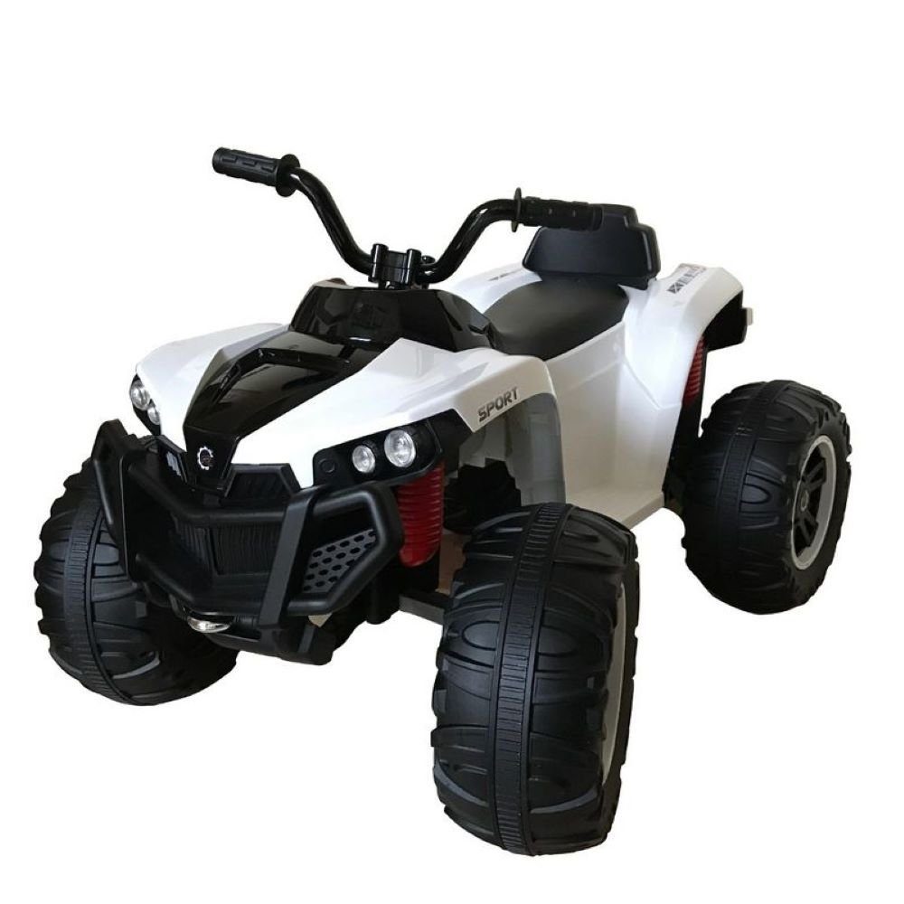 ES-Toys Elektro-Kinderquad Elektro Kinderquad S888 Musik, Belastbarkeit 30 kg, weiss, Musikfunktion, 2x 25W Motoren, 12V 7Ah Akku