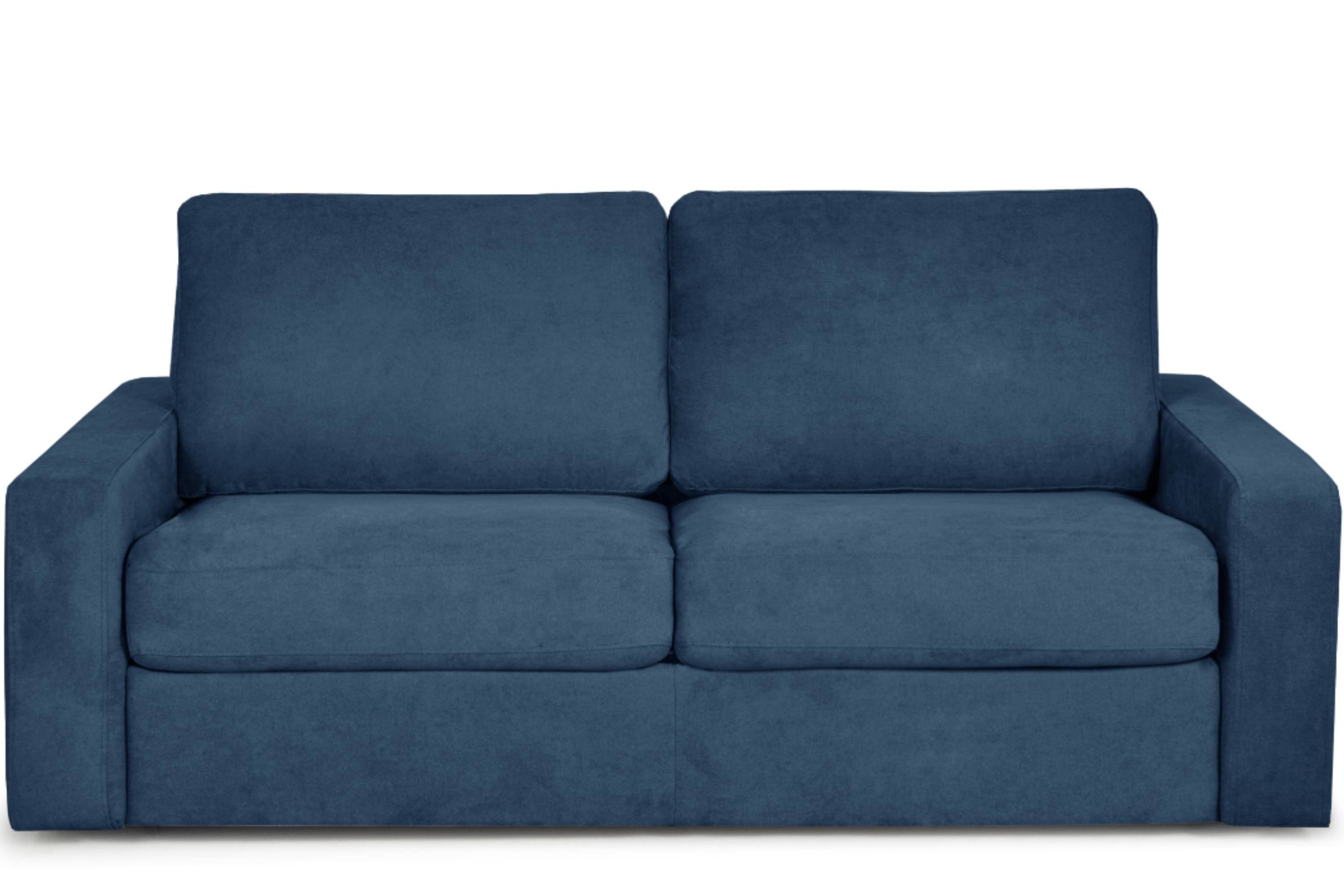 Konsimo Schlafsofa MENTO Sofa 3 marineblau Unterfederung zeitloses mit Design, Dauerschlaf-Funktion und Matratze | marineblau Personen, | marineblau
