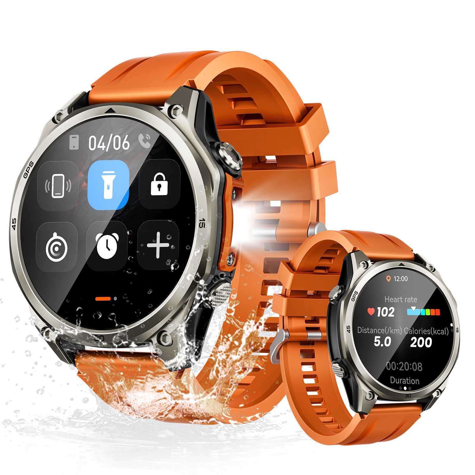 DOOGEE ANYWISE W1 PRO, 178 Sportmodi, Dualband-GPS (L1+L5), 1.43", 550mAh Smartwatch (1.43" cm), 24h Herzfrequenz & Blut Sauerstoff