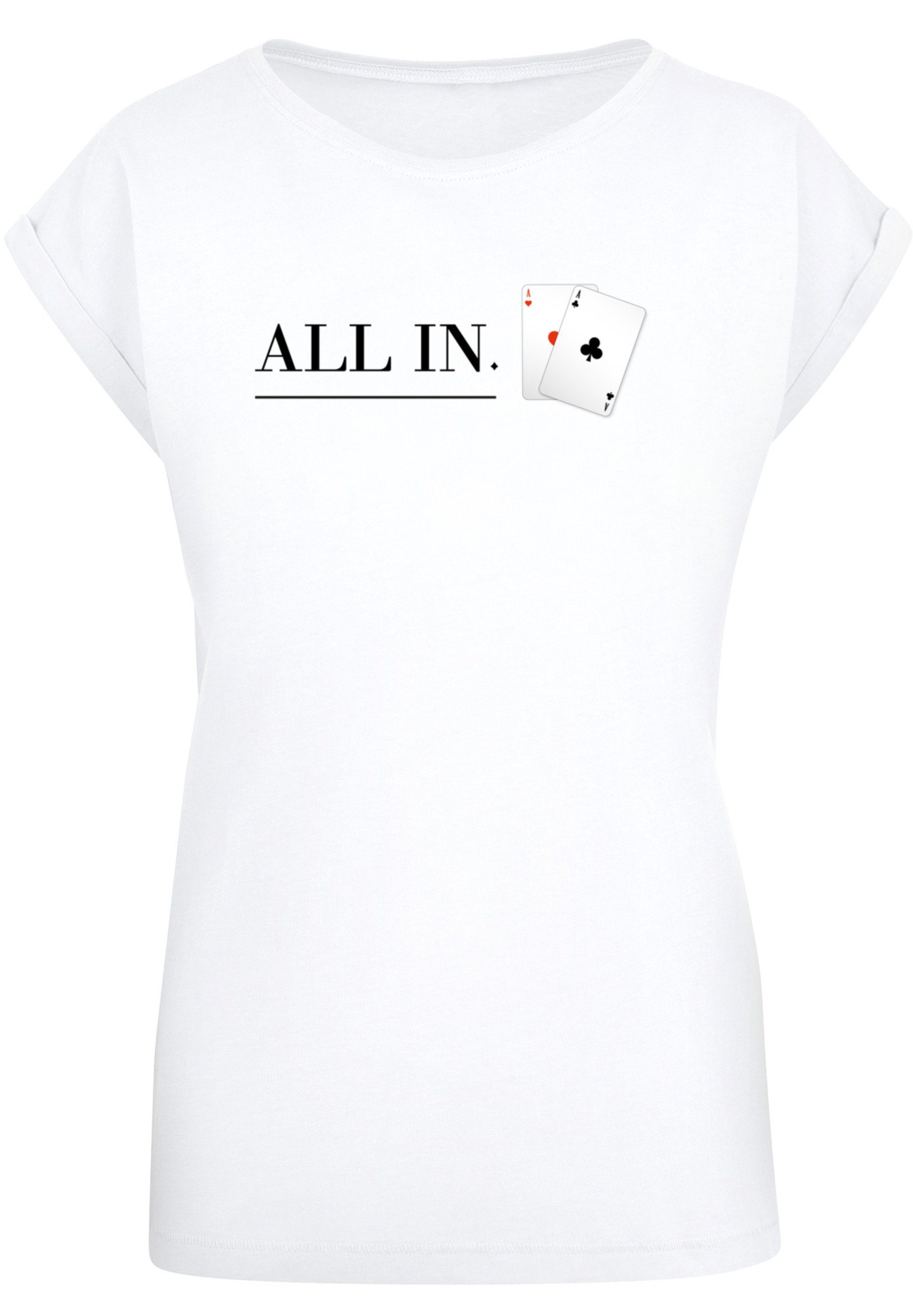 F4NT4STIC T-Shirt Poker All In Karten Print, Sehr weicher Baumwollstoff mit  hohem Tragekomfort