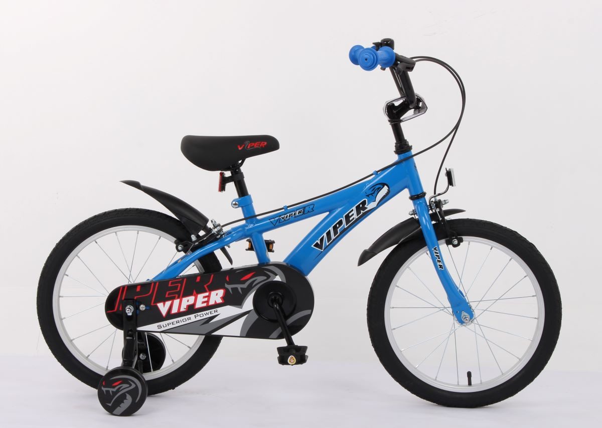 T&Y Trade Kinderfahrrad 18 Zoll Fahrrad Kinder Jungen Mädchen Kinderfahrrad Rad Bike VPER BLAU, Stützräder