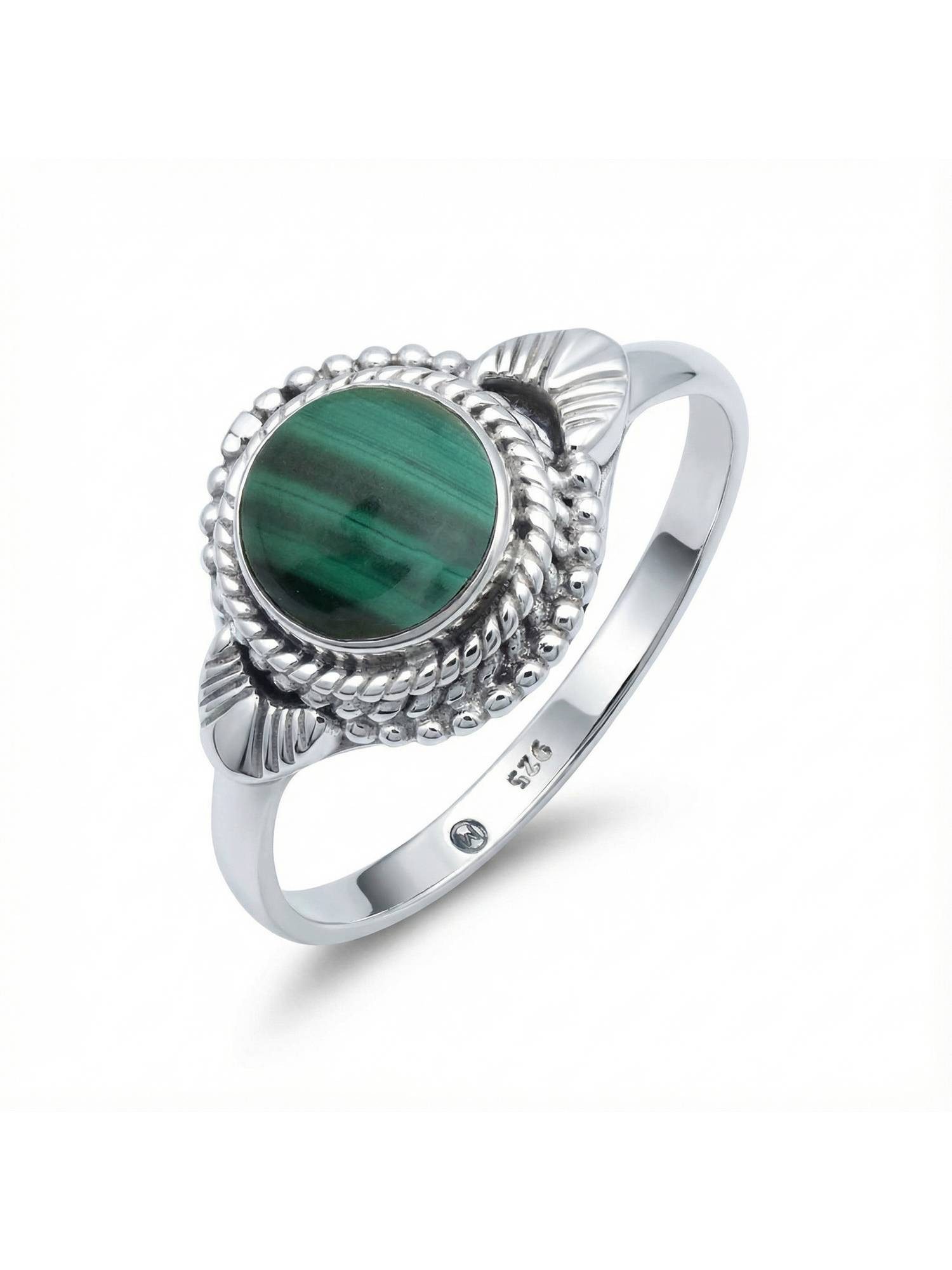 Silberring MANAIA aus 925 Silber mit Malachit