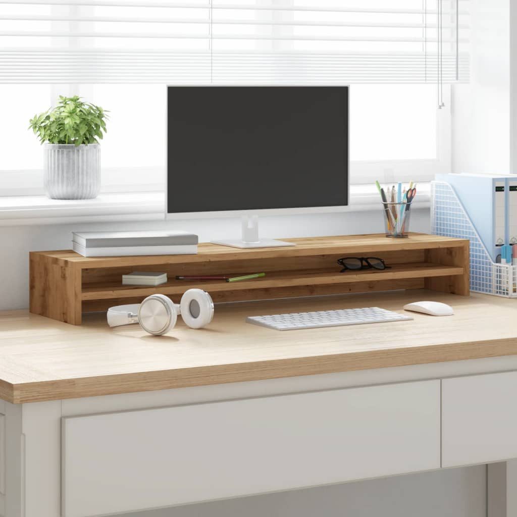 vidaXL Monitor-Halterung NA Monitorständer Artisan-Eiche 100x24x13 cm Spanplatte Bildschirm Erh, (1-tlg)