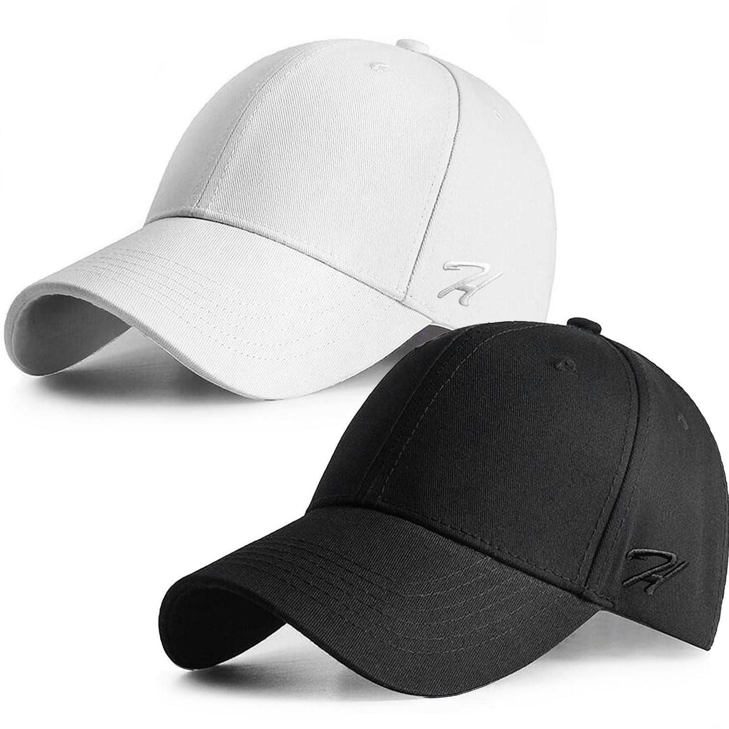 LuxusKollektion Baseball Cap Baseballkappe Herren Damen Baumwolle Verstellbar Reisen Schwarz Weiß