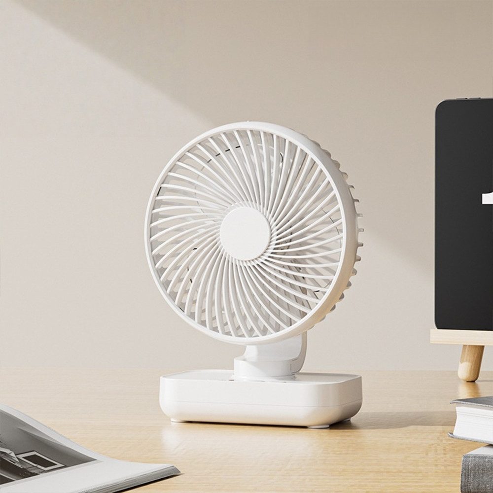 Minicloss Tischventilator Tischventilator Automatisch Oszillierend für Büro, Zuhause, Leise 30 dB, USB-C, LED Display, Abnehmbar, 4 Geschwindigkeiten