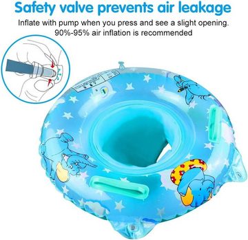 HYTIREBY Schwimmreifen Baby Schwimmring Verstellbare Aufblasbare aufblasbare Schwimmen Float, Schwimmtrainer für Kinder 6 Monate bis 36 Monate (Blau)