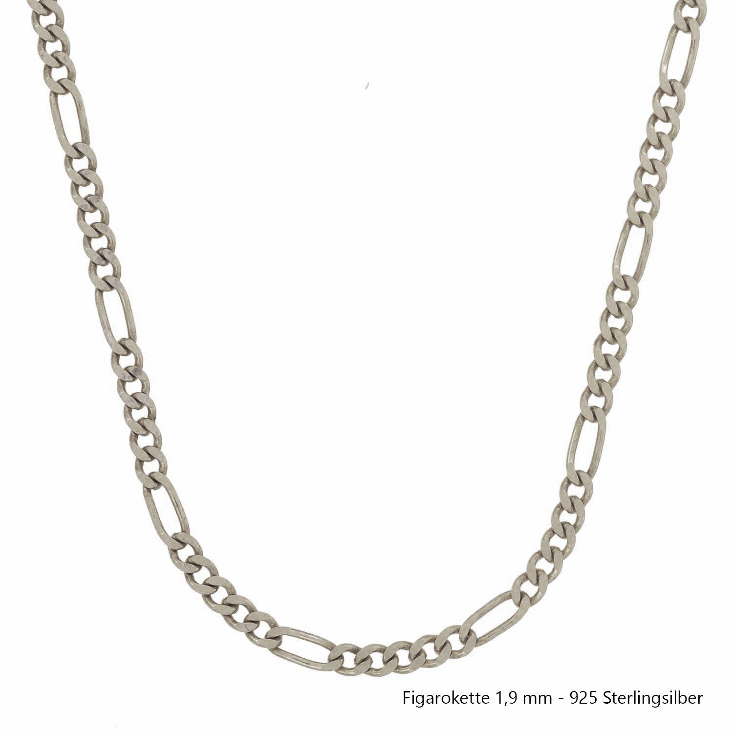 HOPLO Silberkette Silberkette Figarokette Länge 40cm - Breite 1,9mm - 925 Silber, Made in Germany – Bild 3 von 5