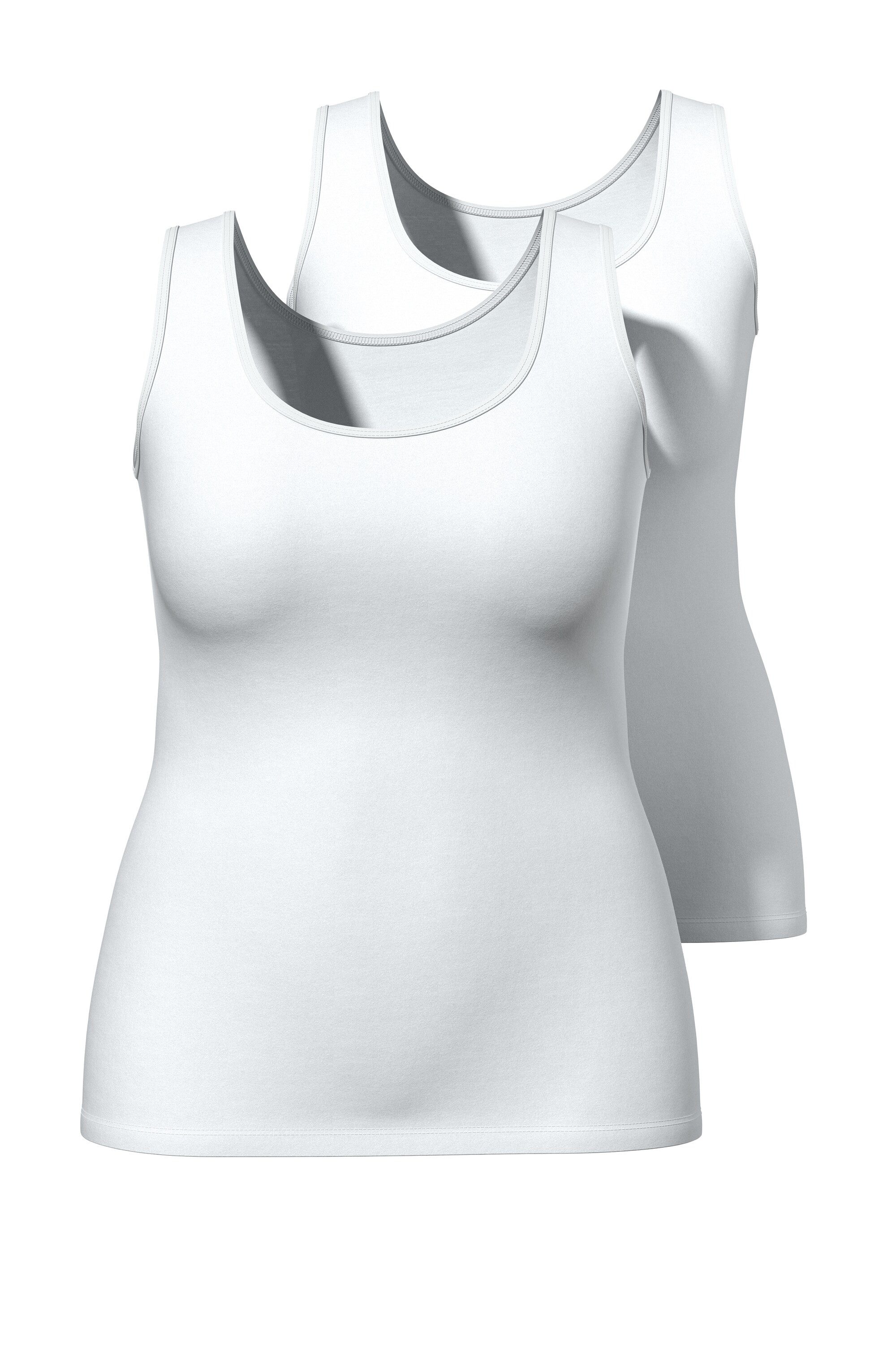 Ulla Popken Unterhemd Tanktops 2er-Pack Rundhalsausschnitt ärmellos