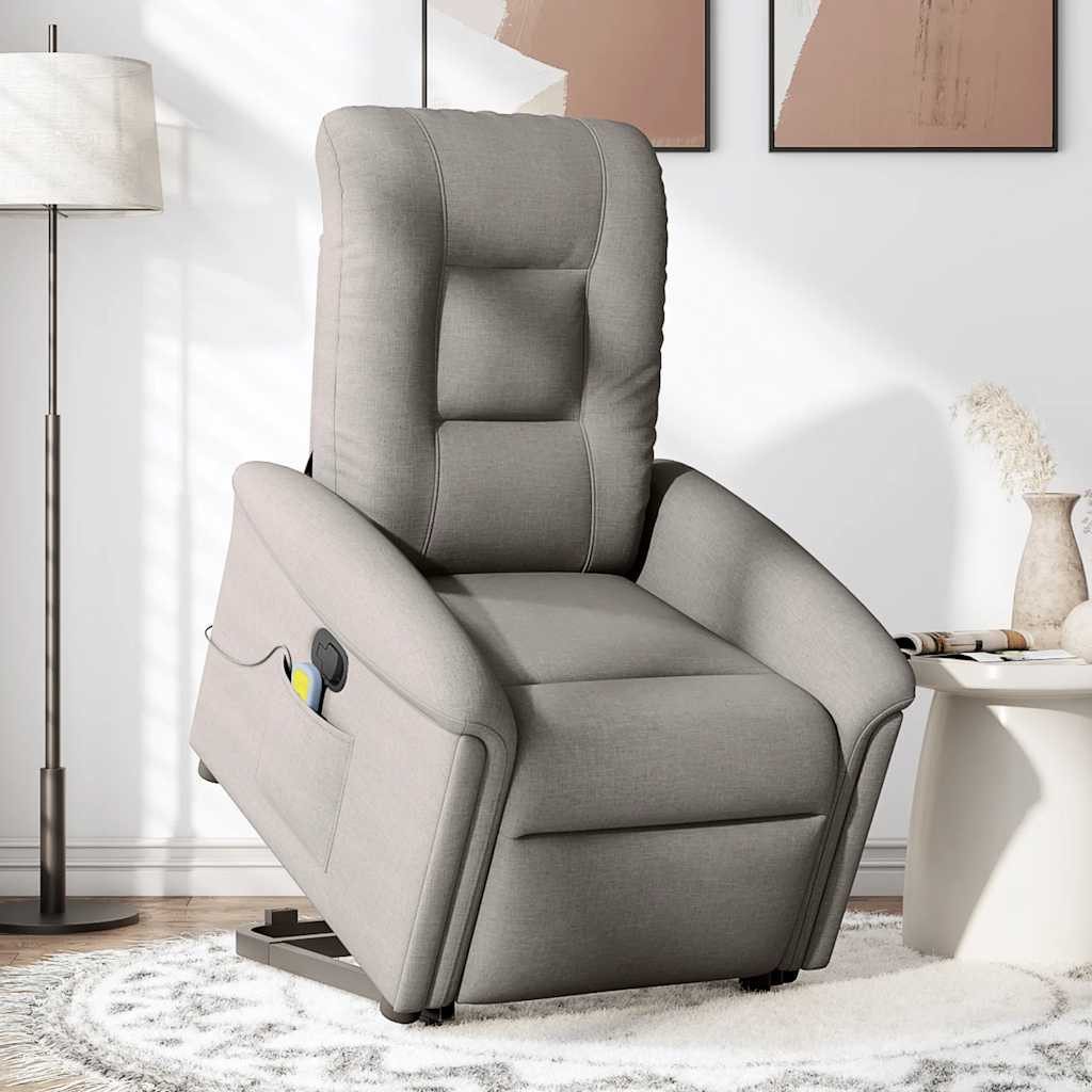 vidaXL Sessel Massagesessel mit Aufstehhilfe Taupe günstig online kaufen